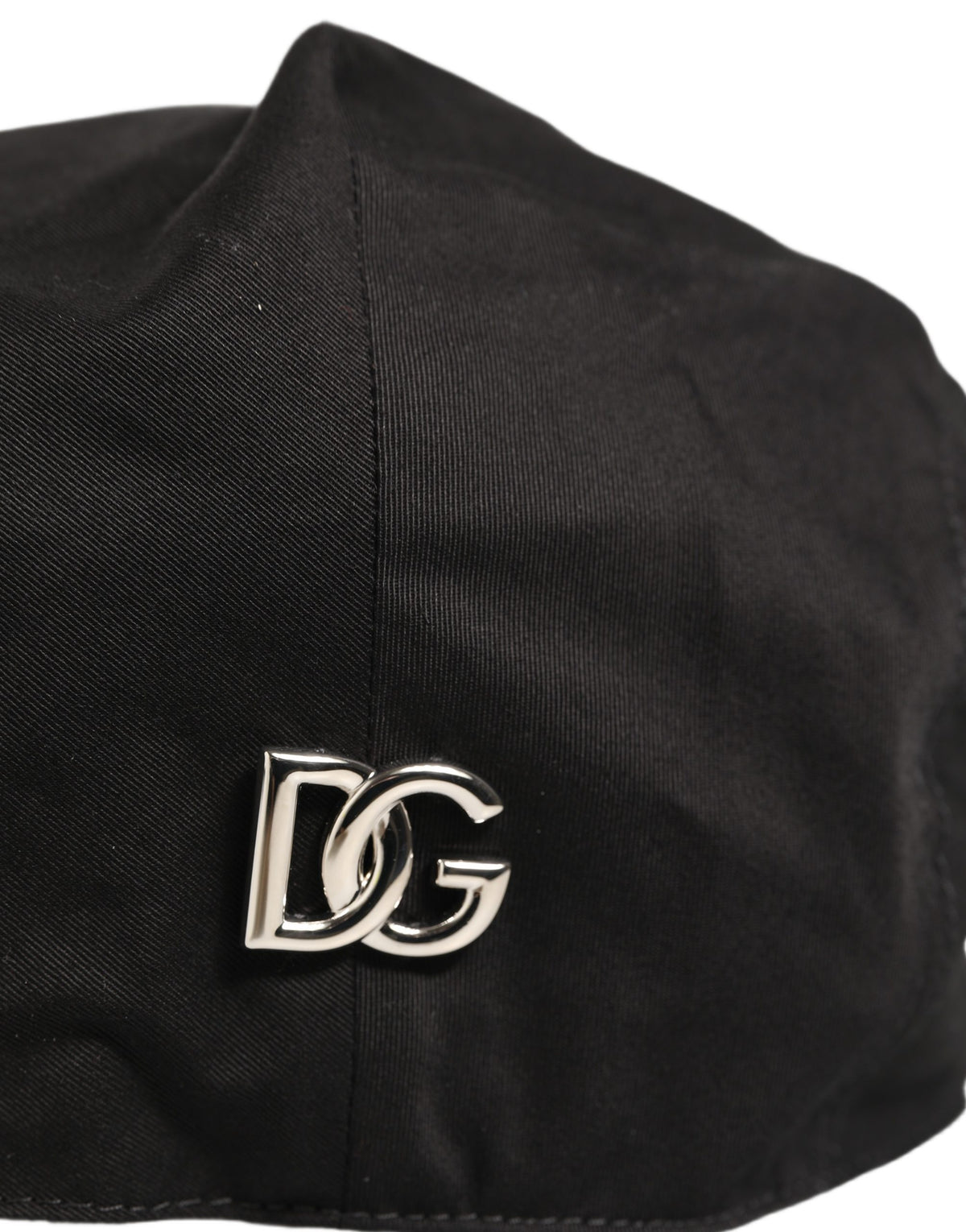 New Dolce & Gabbana Men Black Cotton Stretch Newsboy Cloth Capello Hat