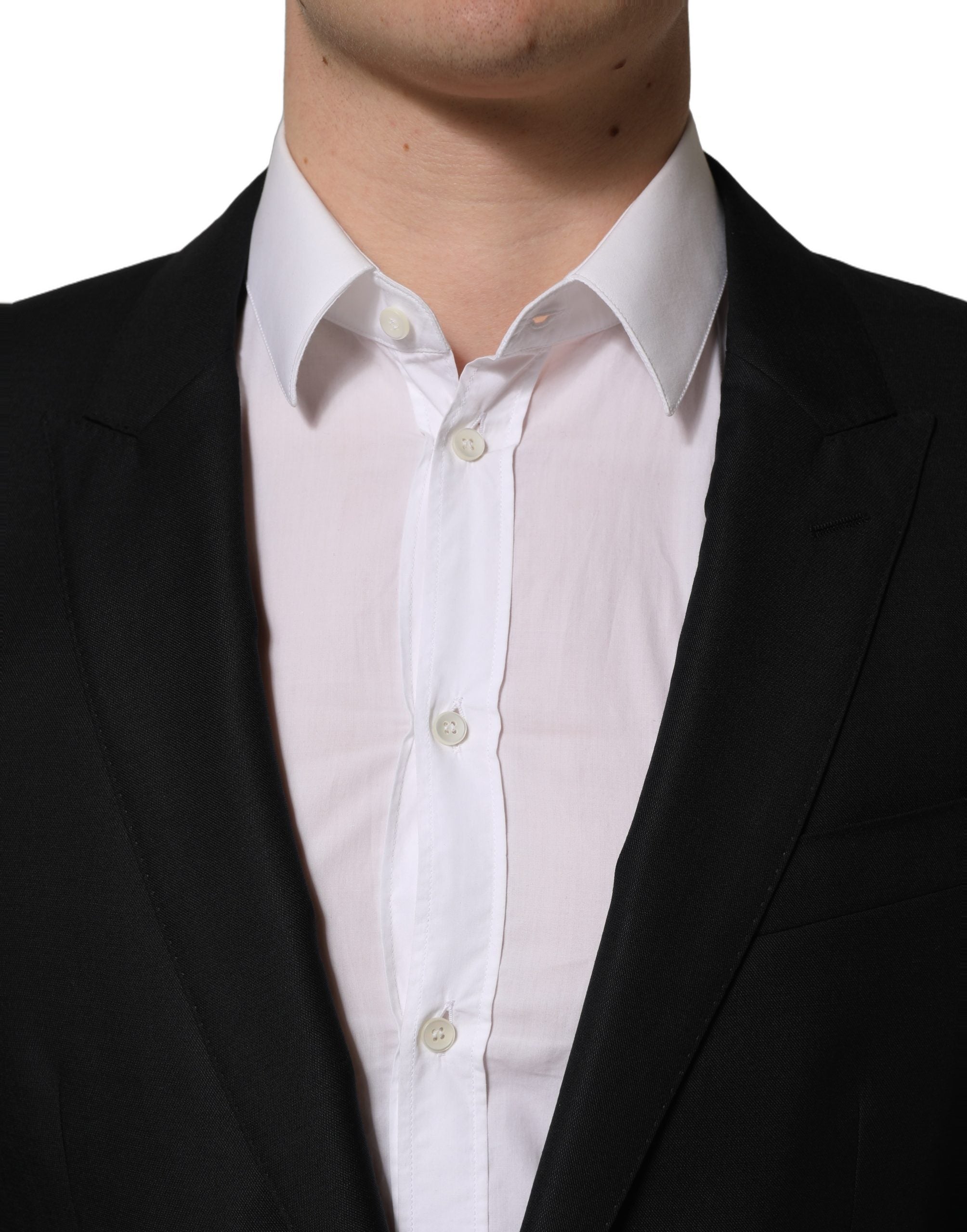 Dolce & Gabbana Dark Blue Wool Single Breasted Men Blazer Jacket