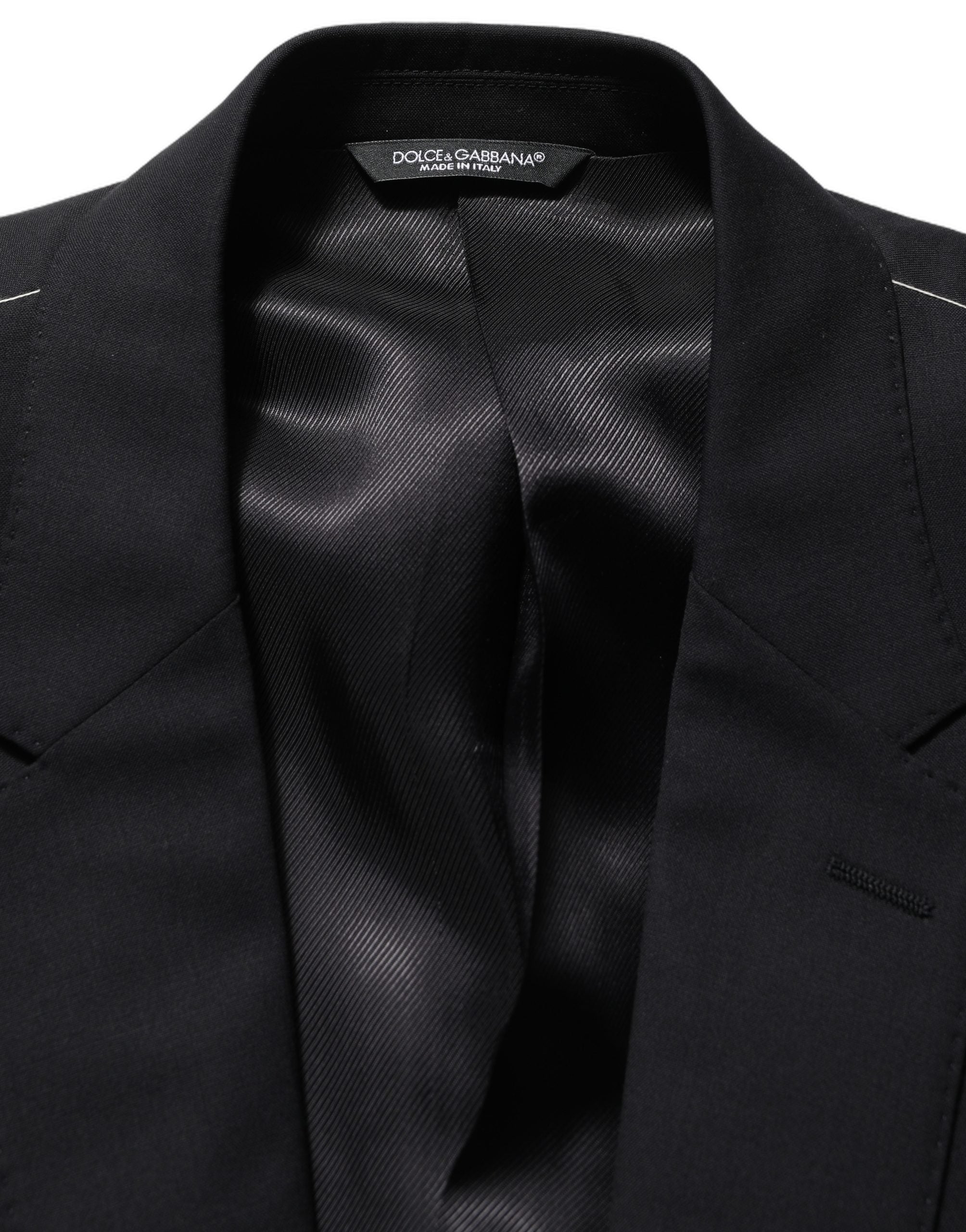 Dolce & Gabbana Dark Blue Wool Single Breasted Blazer Jacket