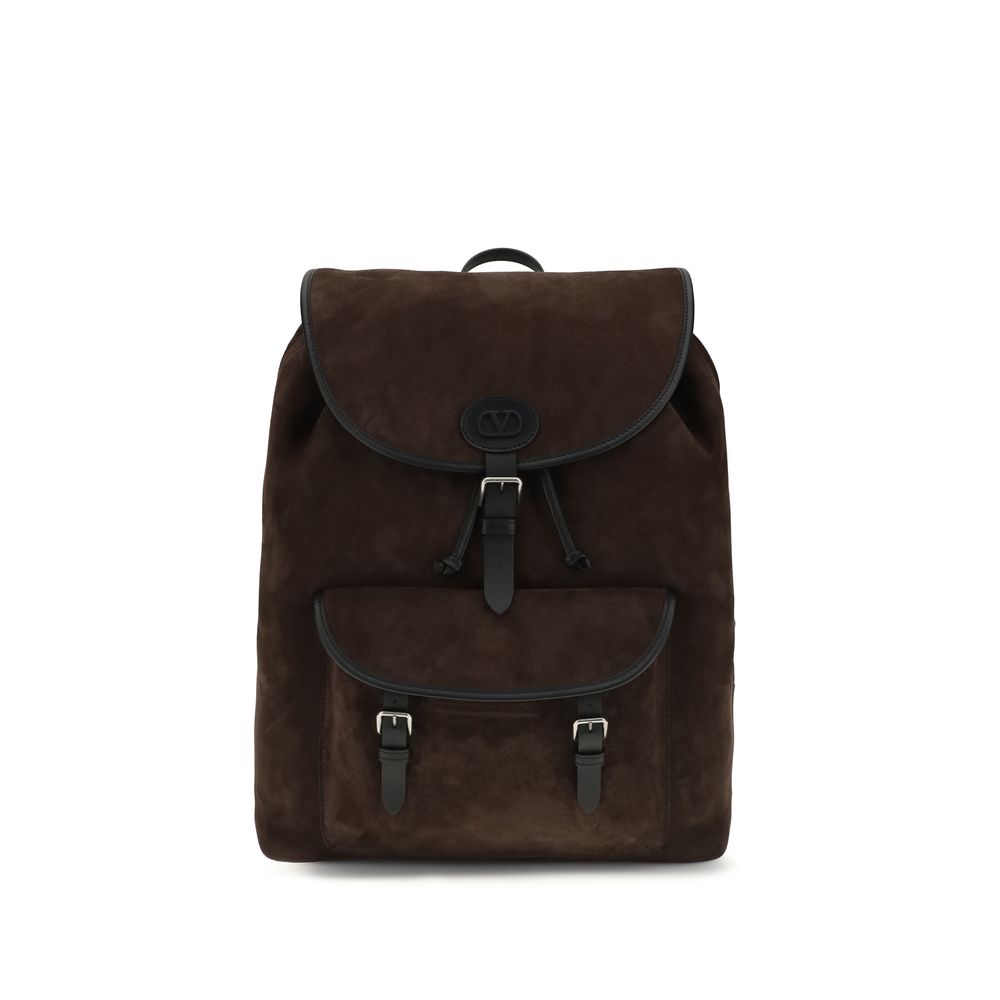 Valentino Garavani Brown Leather Backpack