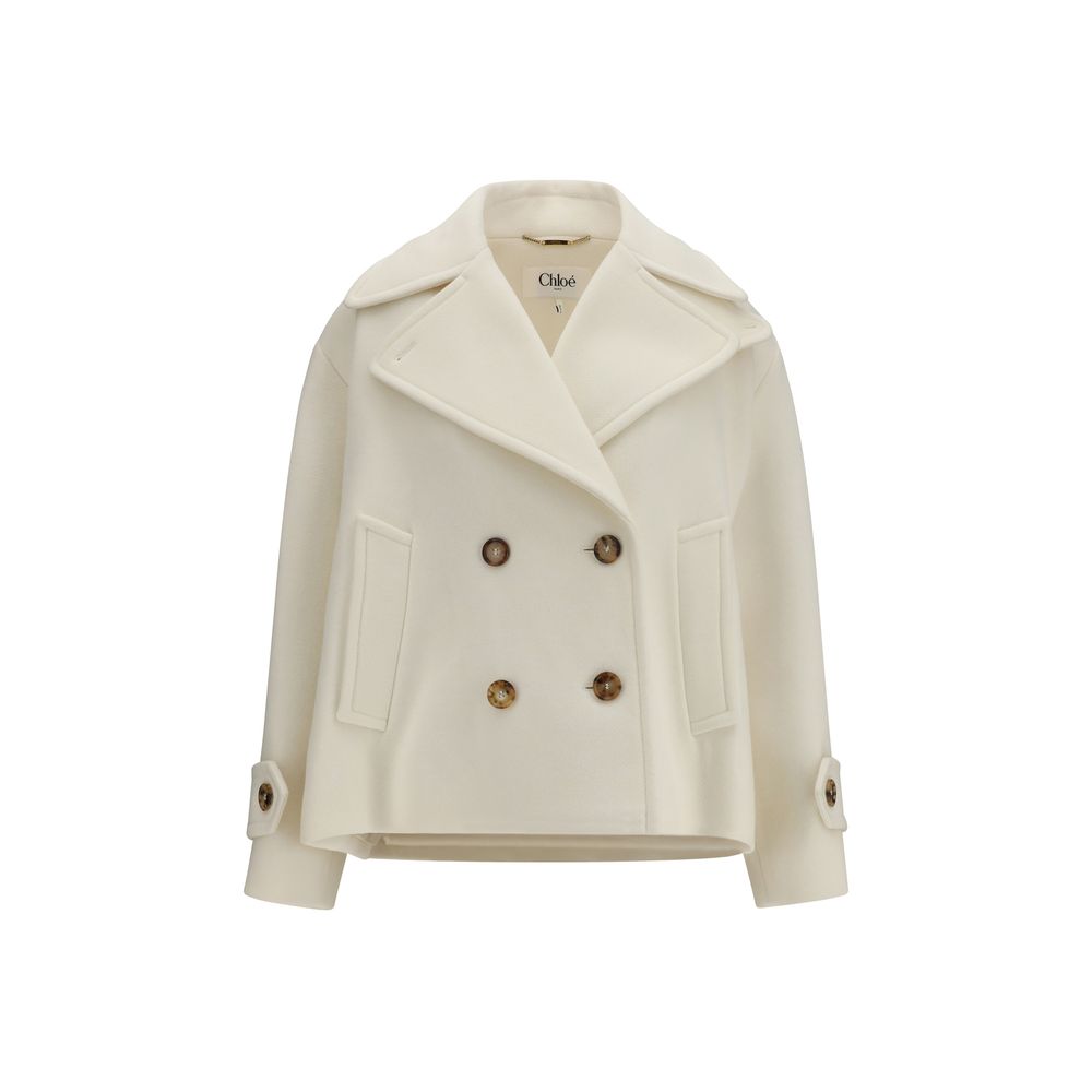 Chloé White Wool Coat