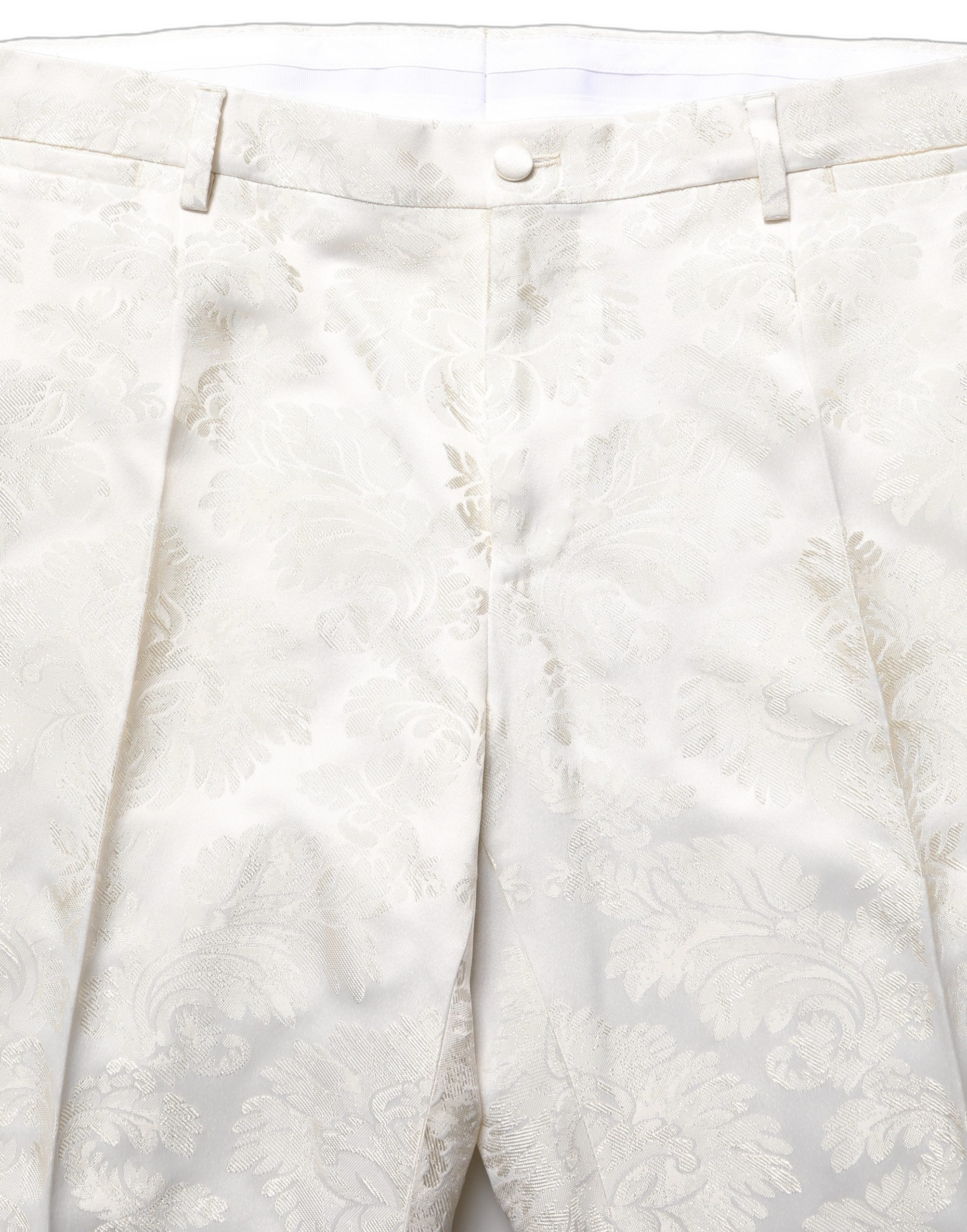Dolce & Gabbana White Floral Men Dress Formal Trouser Pants