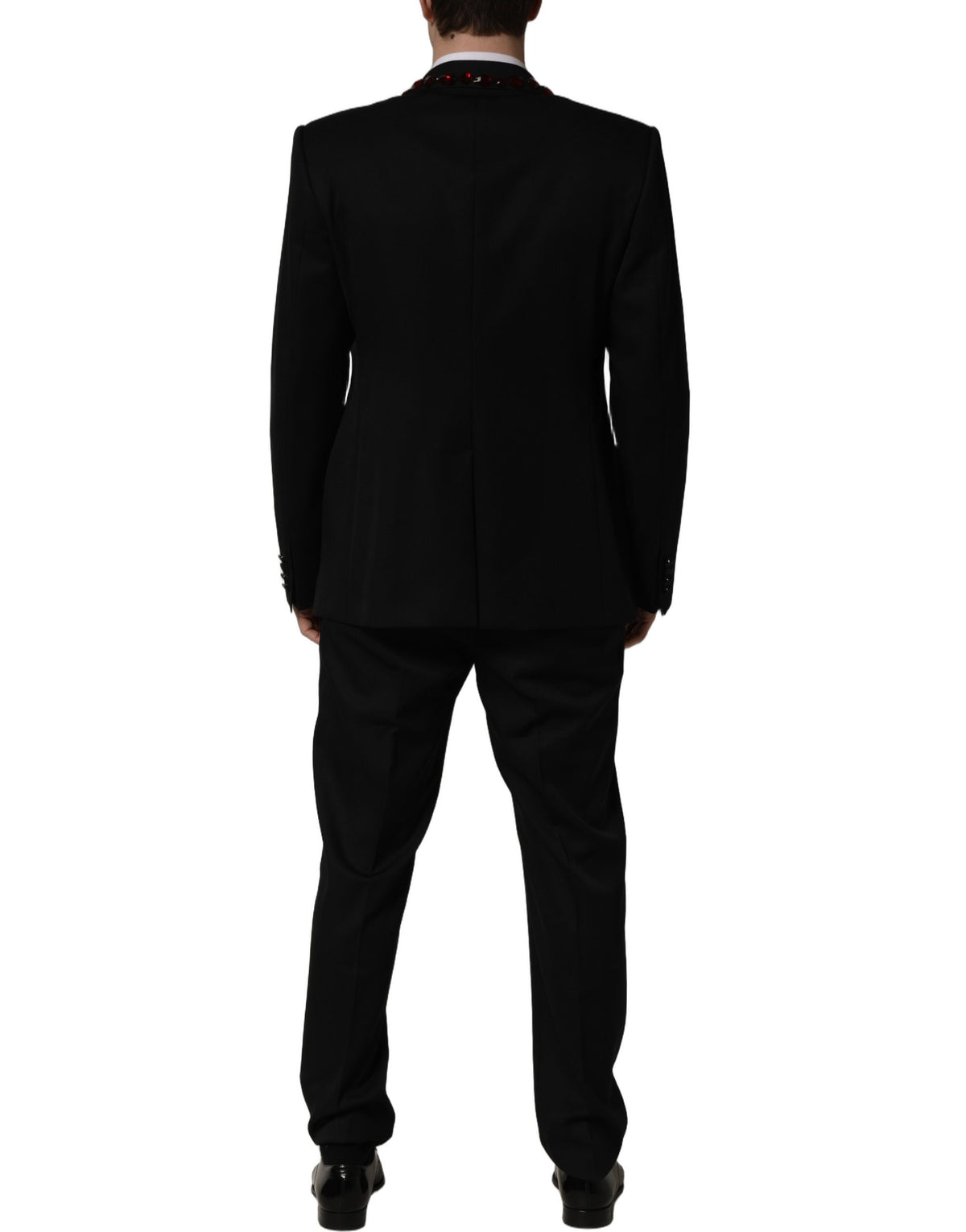 New Dolce & Gabbana Black Crystal Embellished 2 Piece Suit