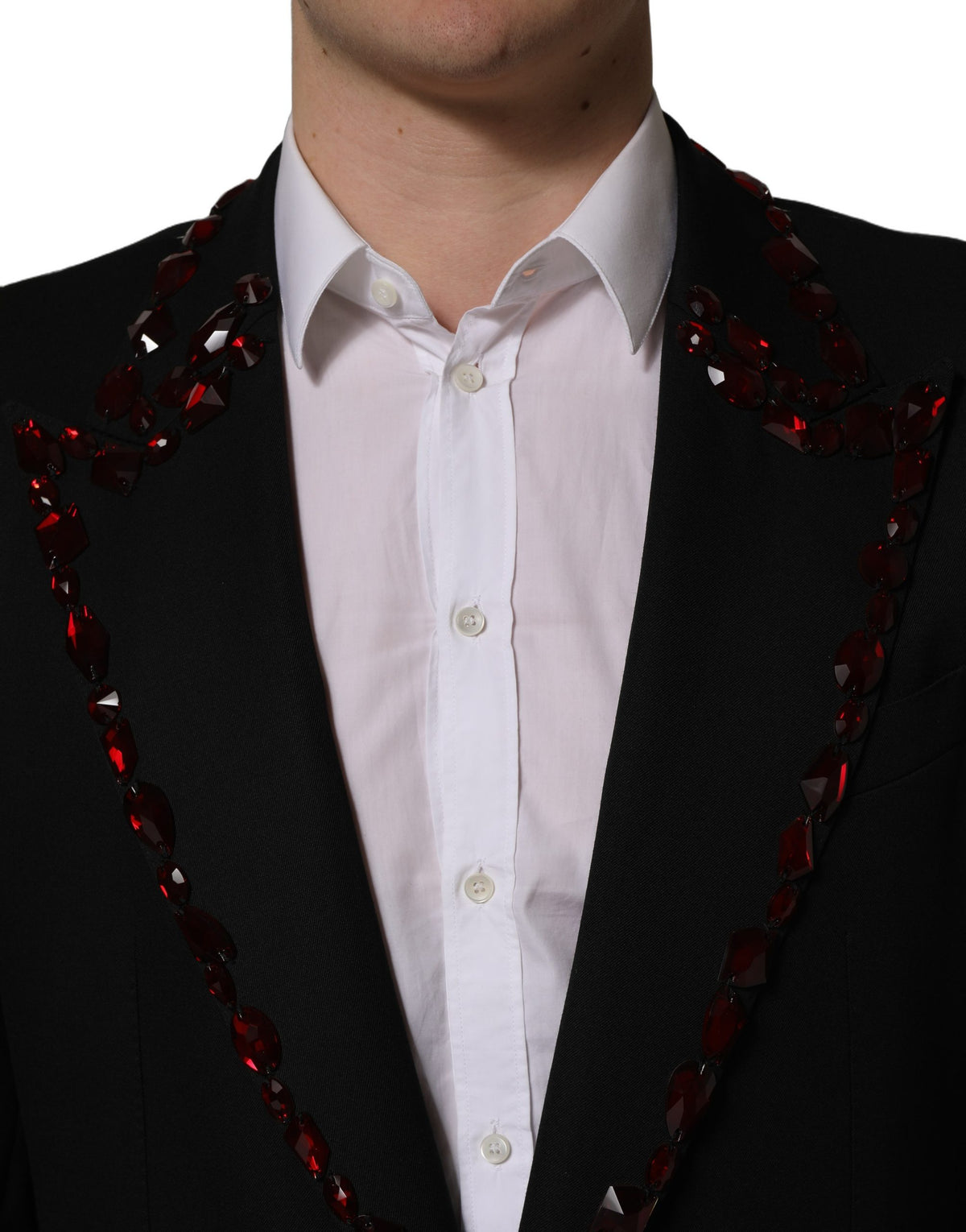 New Dolce & Gabbana Black Crystal Embellished 2 Piece Suit