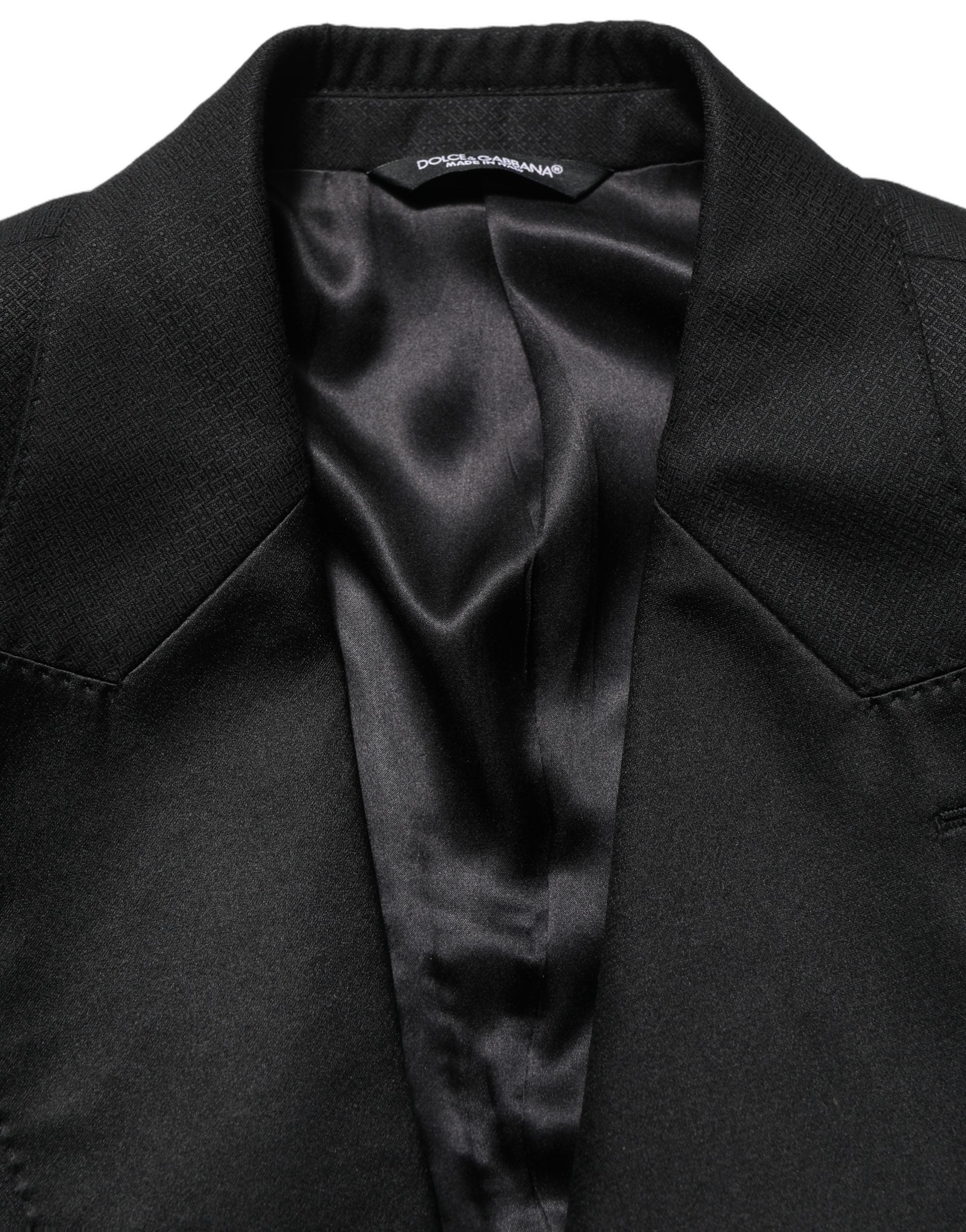 Dolce & Gabbana Black Wool Slim Fit Formal 2 Piece Men Suit