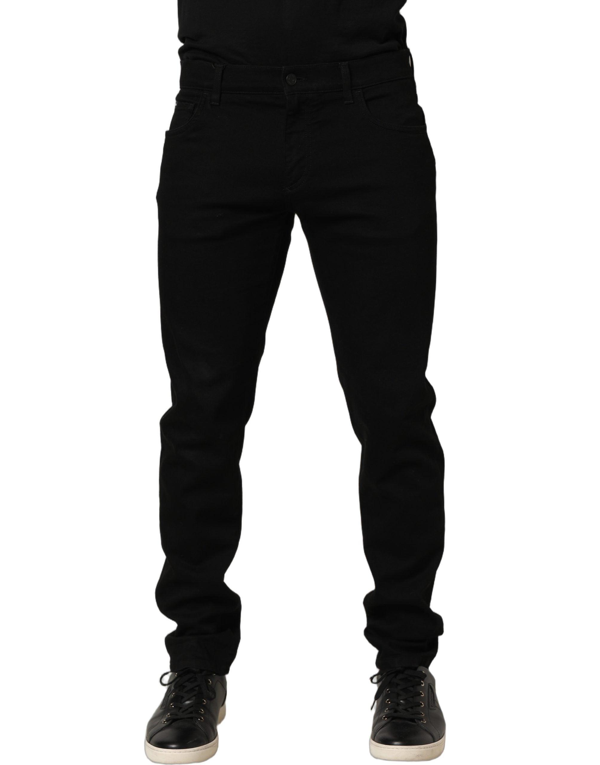 Dolce & Gabbana Black Cotton Stretch Skinny Men Denim Jeans