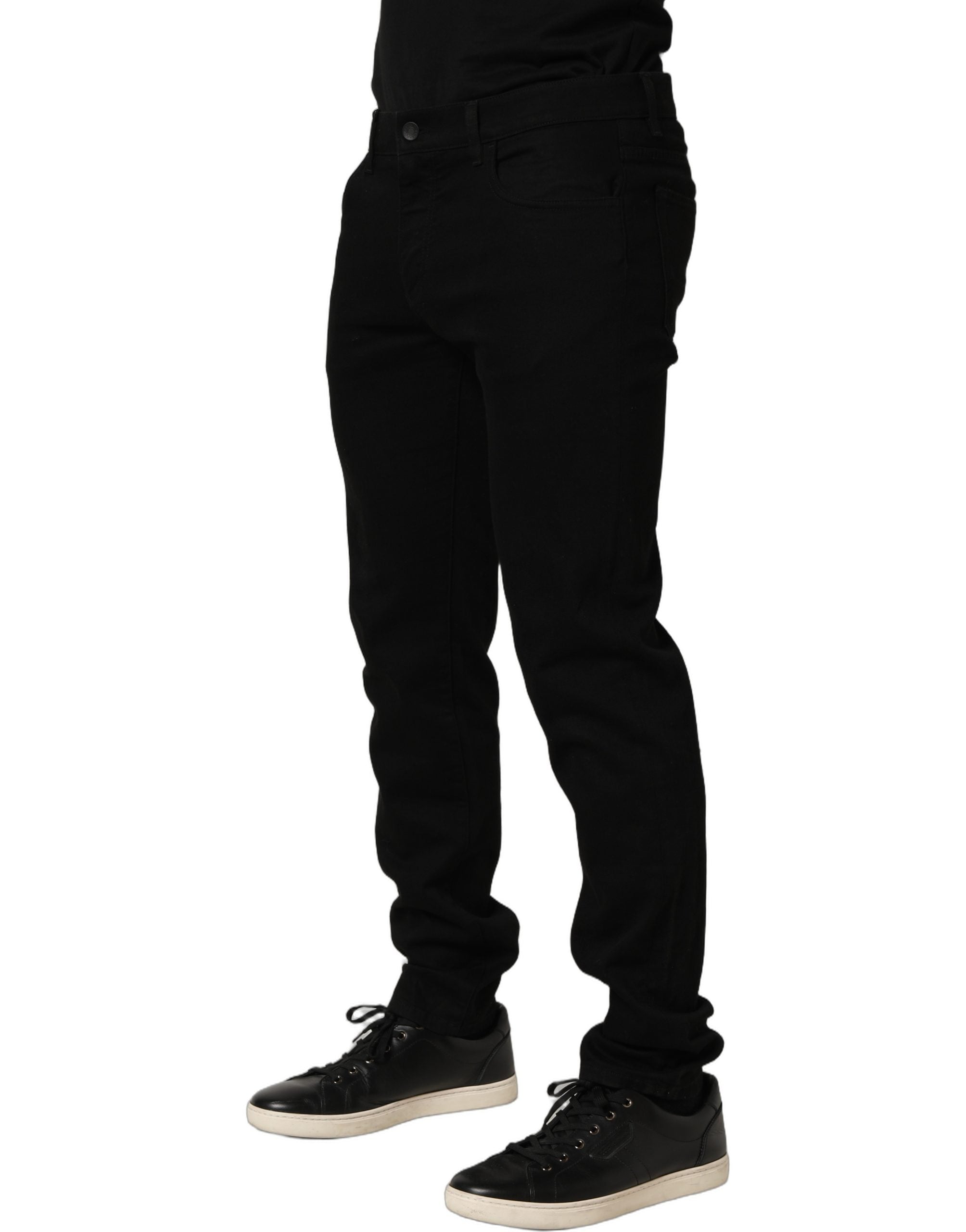 Pre-Owned Dolce & Gabbana Black Cotton Stretch Skinny Men Denim Jeans