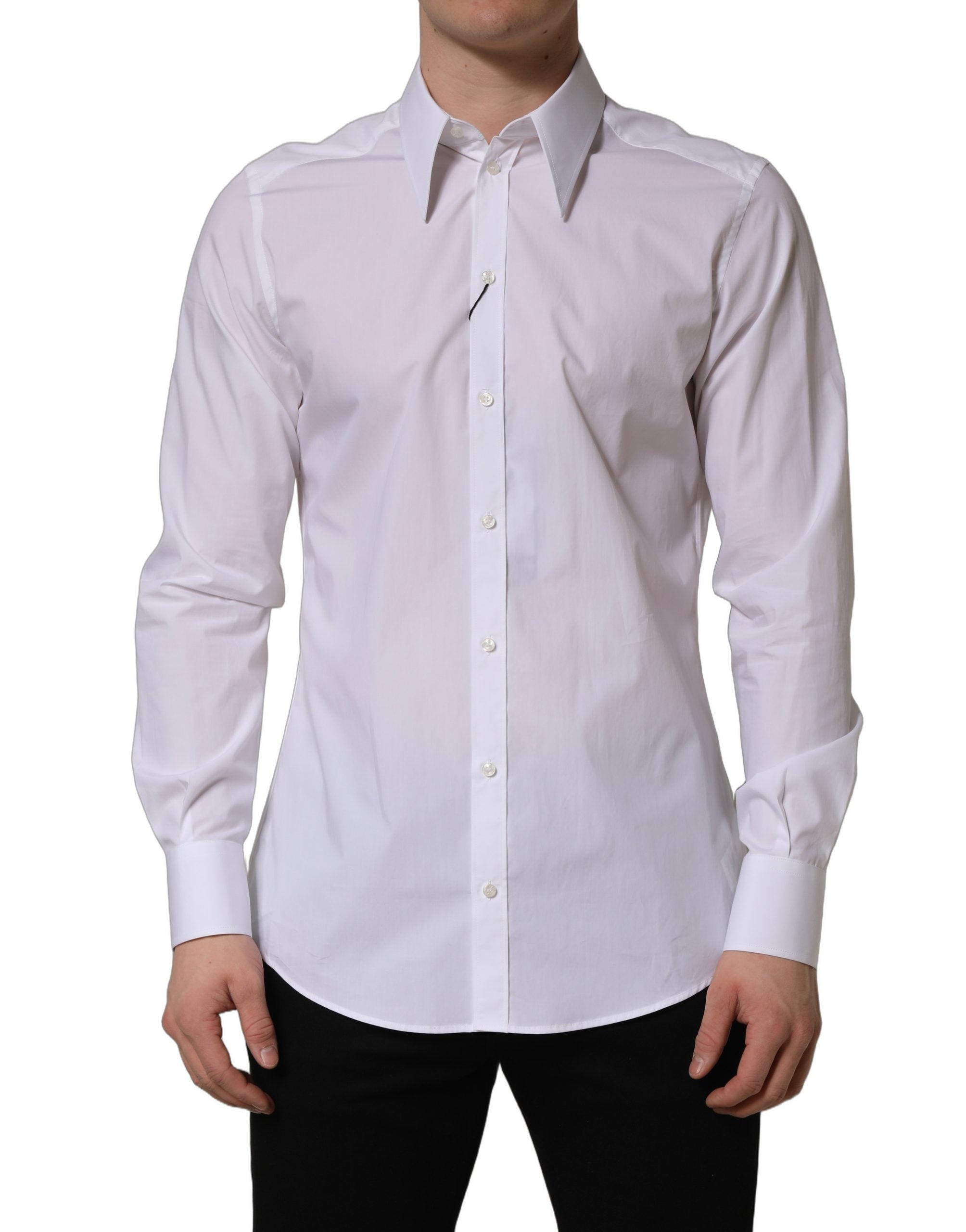 Pre-Owned Dolce & Gabbana White MARTINI Long Sleeves Men Dress Shirt
