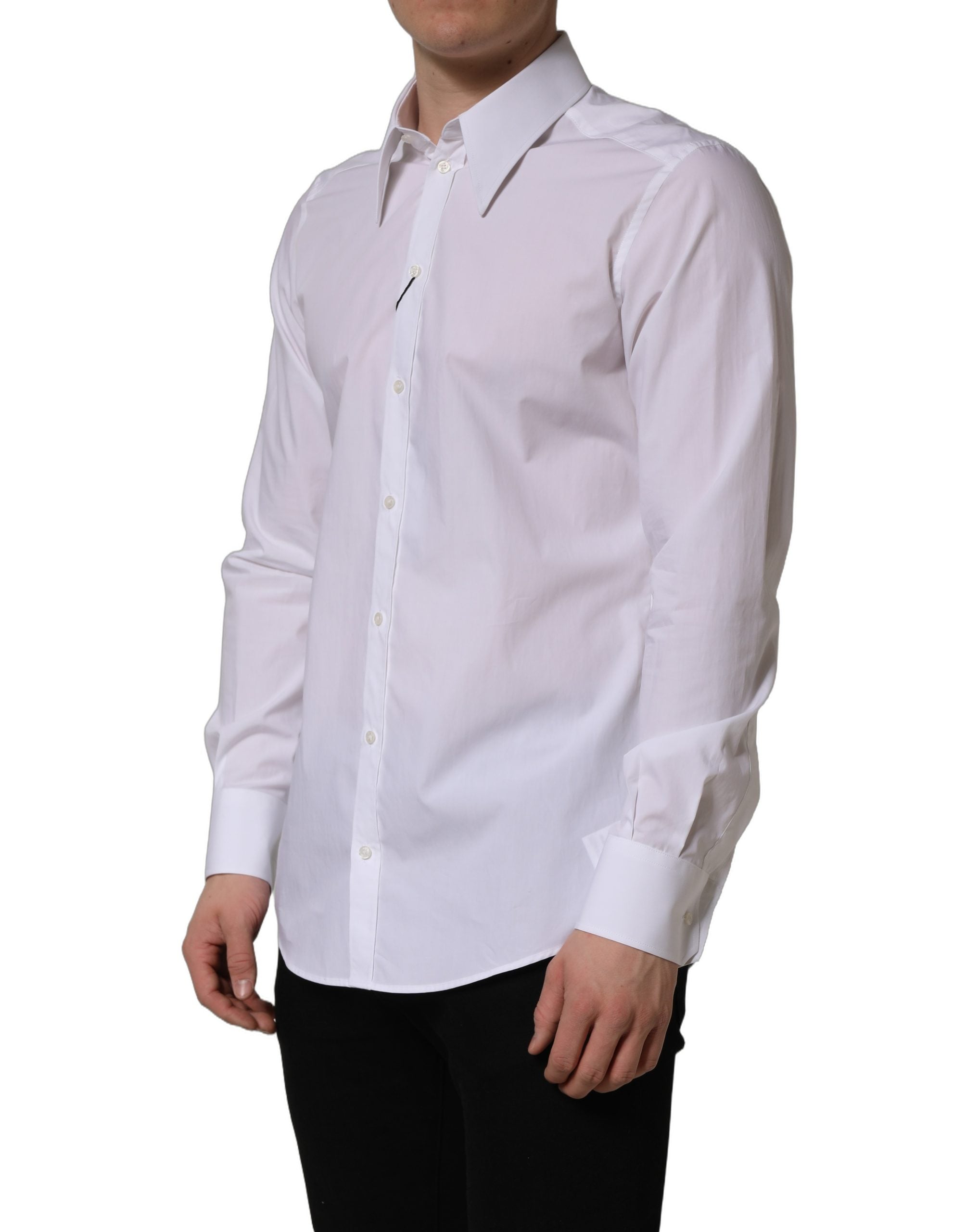 Pre-Owned Dolce & Gabbana White MARTINI Long Sleeves Men Dress Shirt