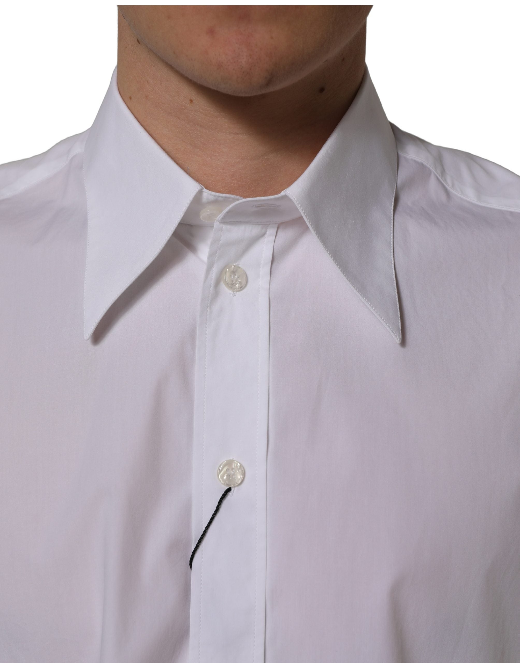 Pre-Owned Dolce & Gabbana White Cotton Sleeveless Formal Dress Shirt