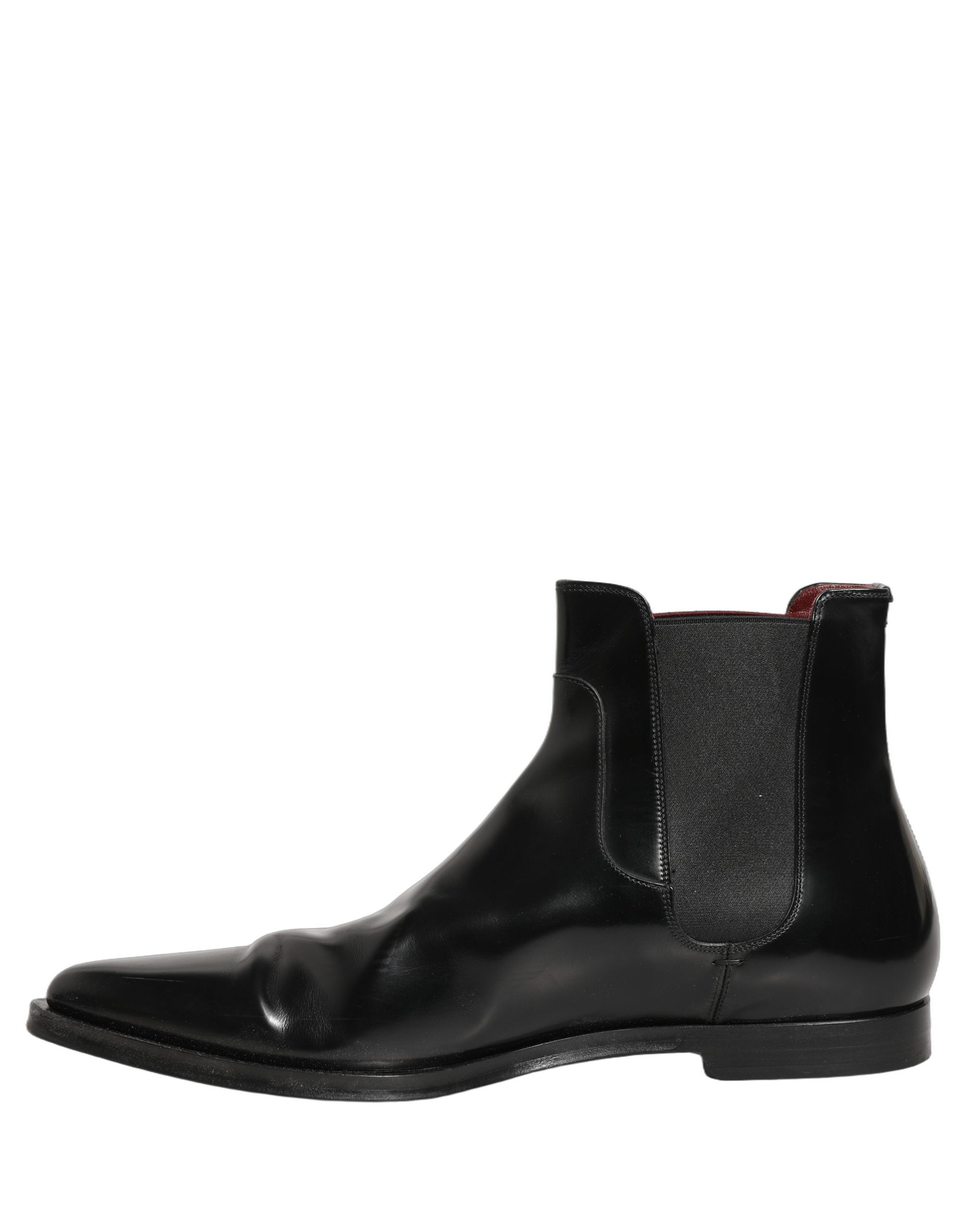 Dolce & Gabbana Black Chelsea Slip On Men Ankle Boots Shoes