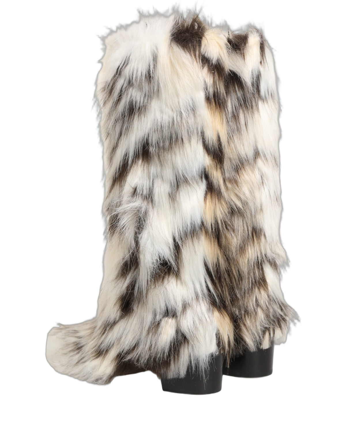 New Dolce & Gabbana Knee High Faux Fur Boots Shoes