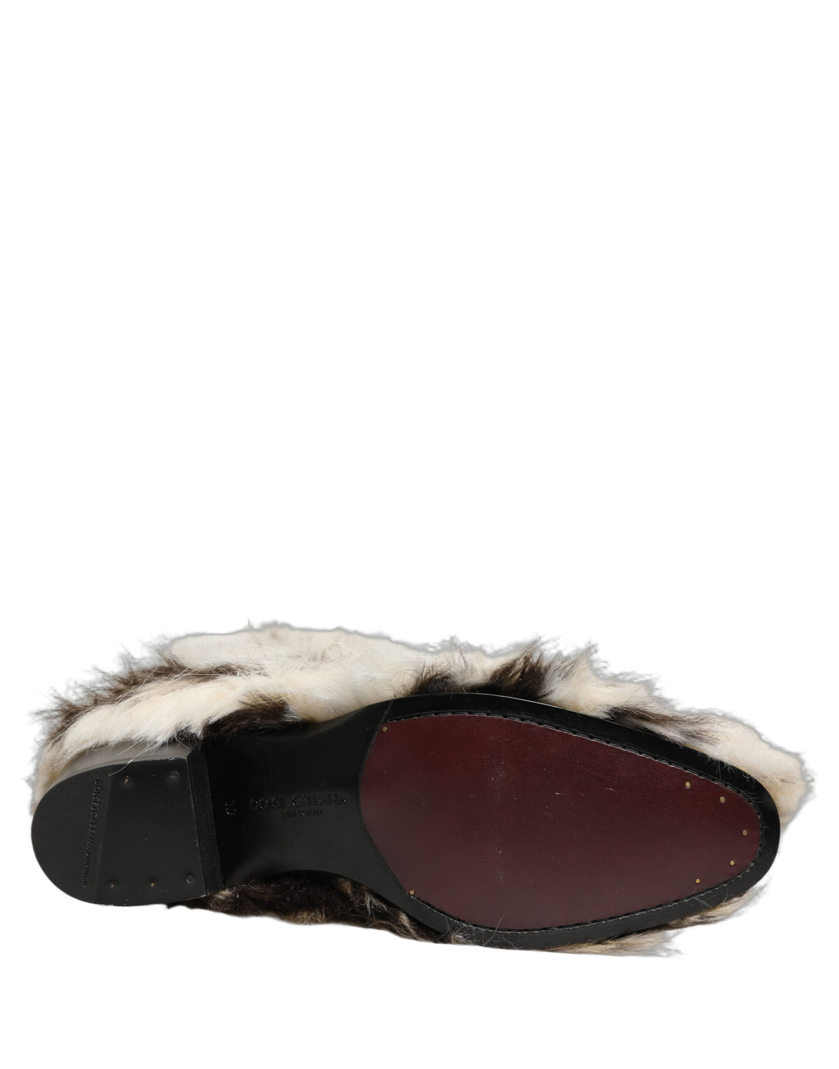 New Dolce & Gabbana Knee High Faux Fur Boots Shoes