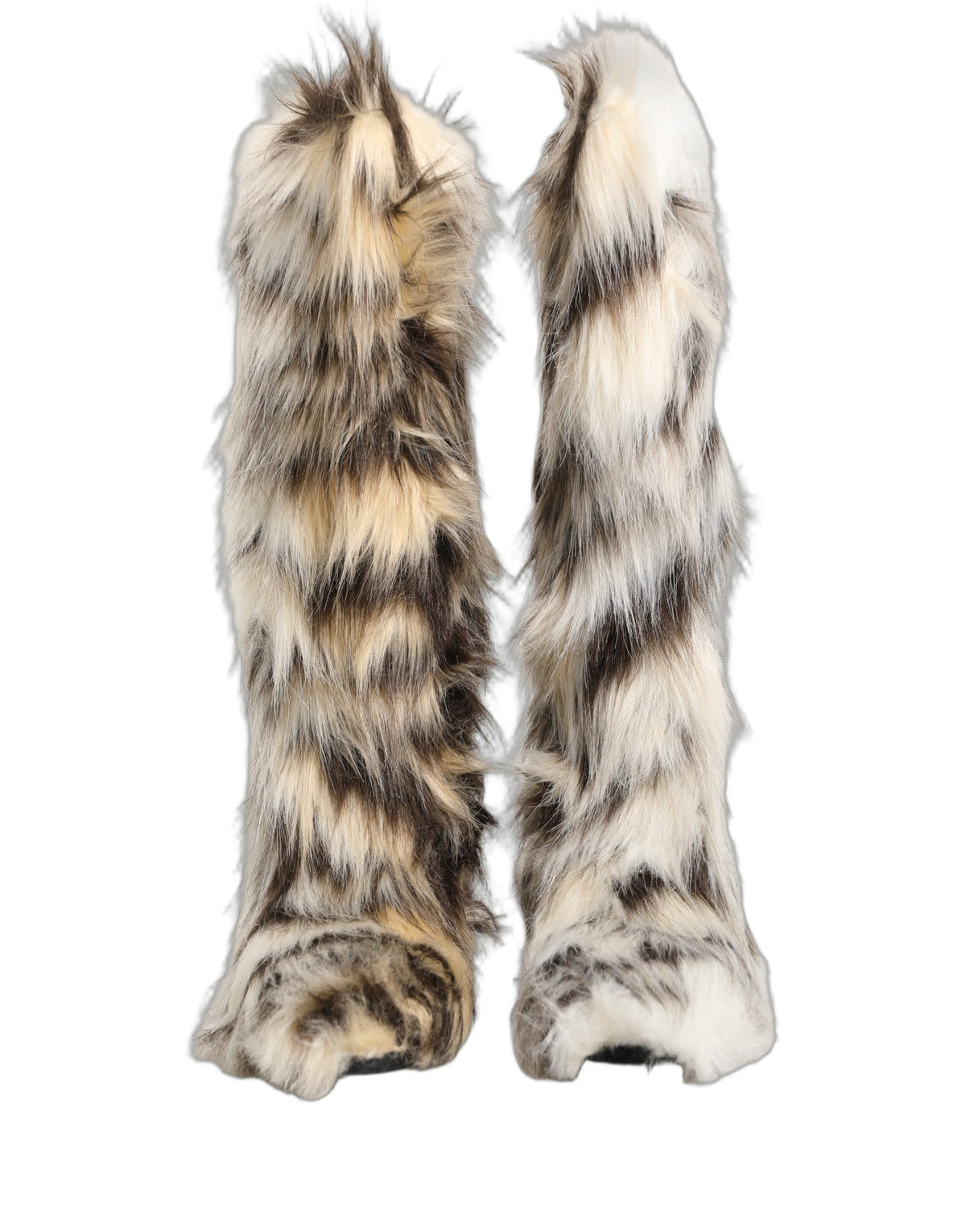 New Dolce & Gabbana Knee High Faux Fur Boots Shoes