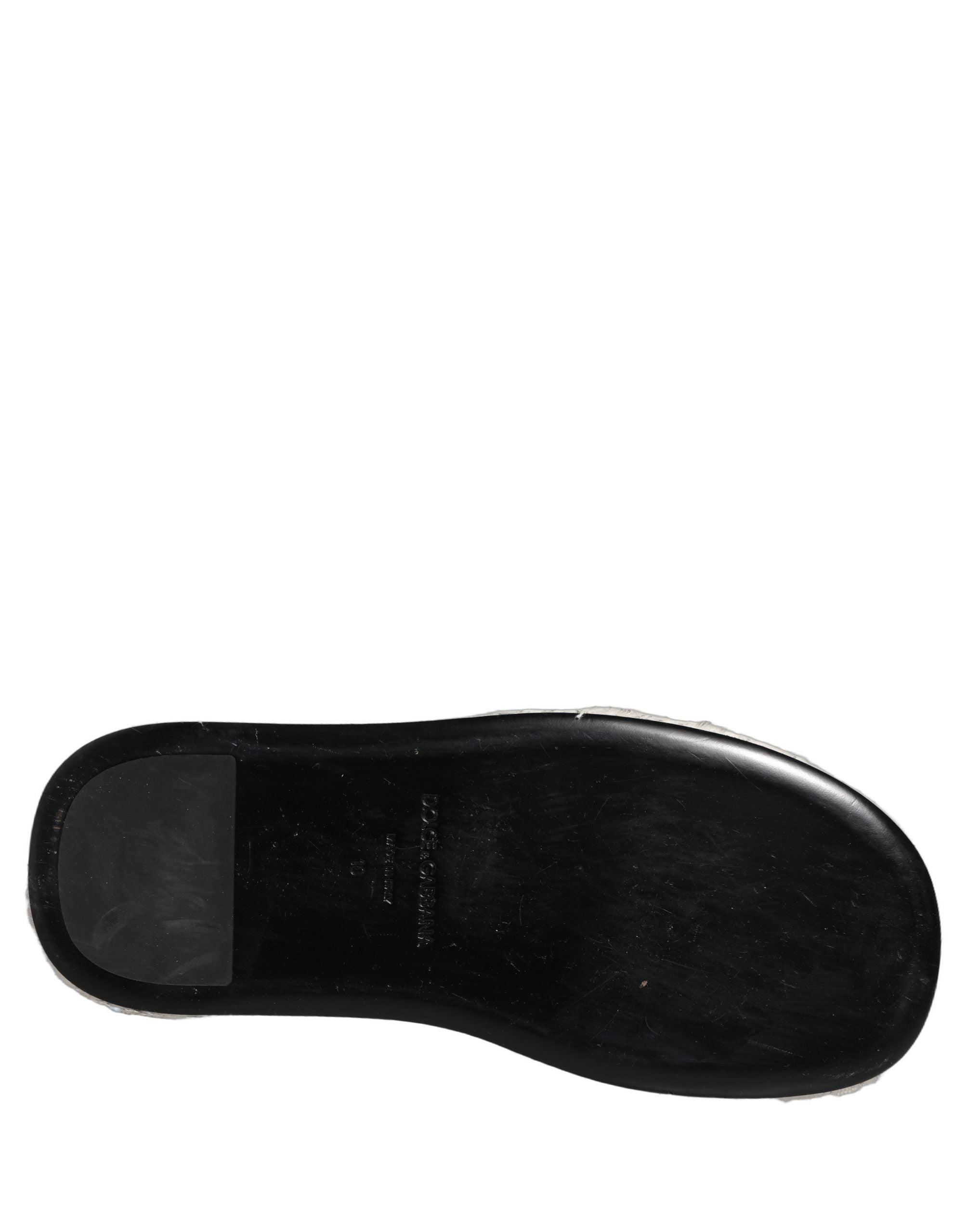 Dolce & Gabbana White Faux Fur Flats Men Slides Sandals Shoes