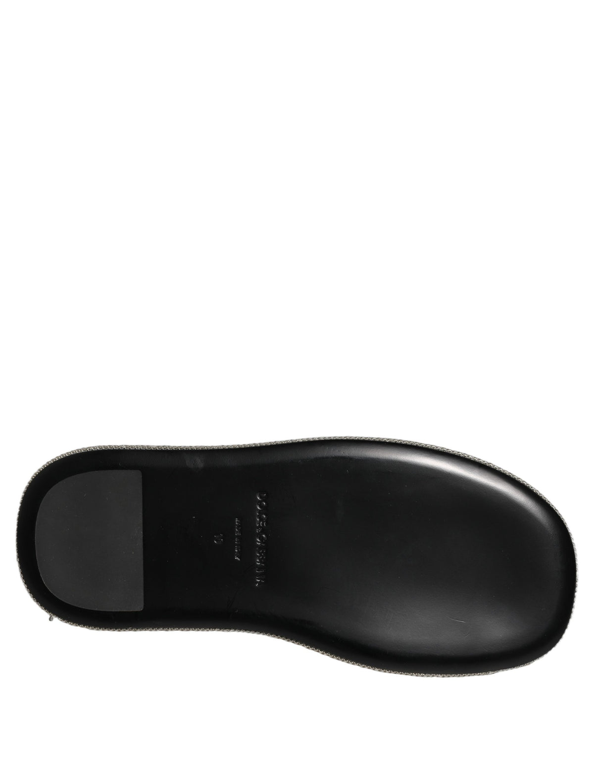New Dolce & Gabbana Black Crystal Embellished Platform Men Slides Shoes