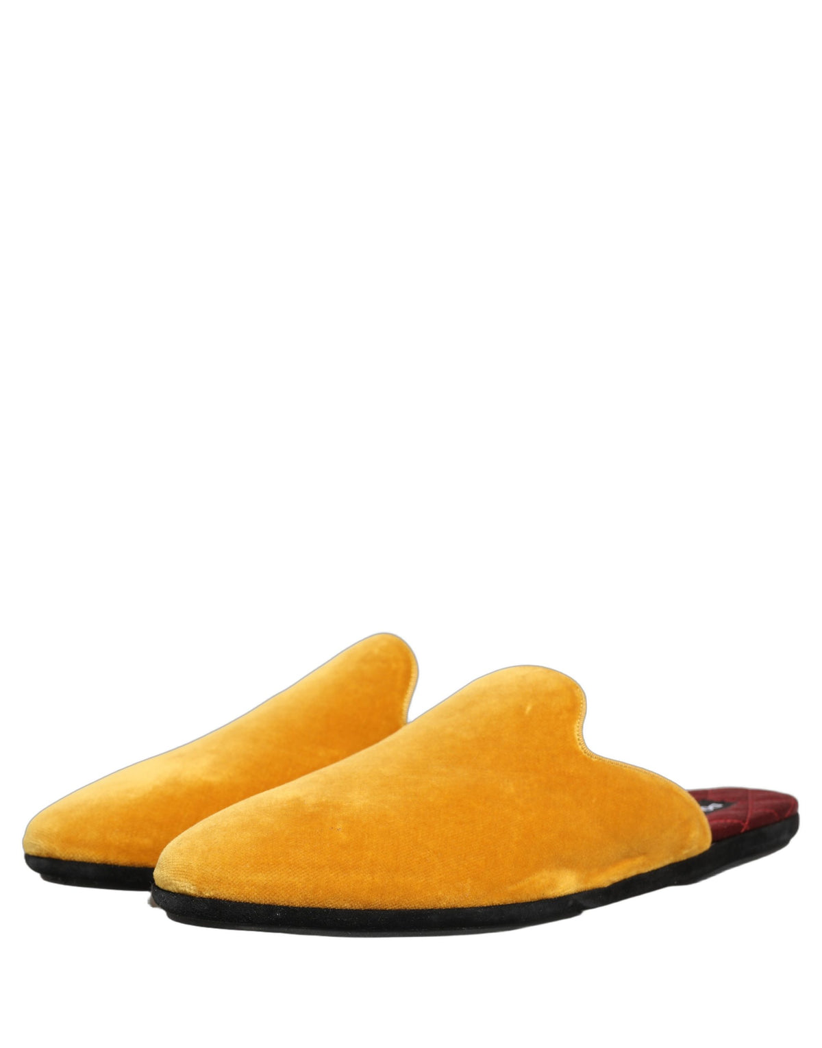 New Dolce & Gabbana Yellow Suede Slides Flat Slipper Men Shoes