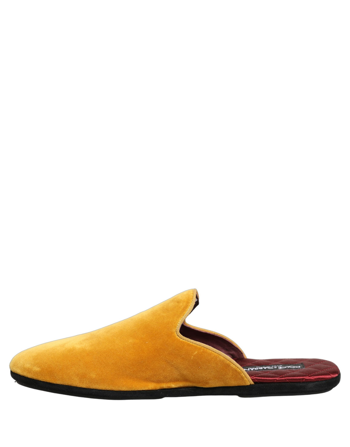 New Dolce & Gabbana Yellow Suede Slides Flat Slipper Men Shoes