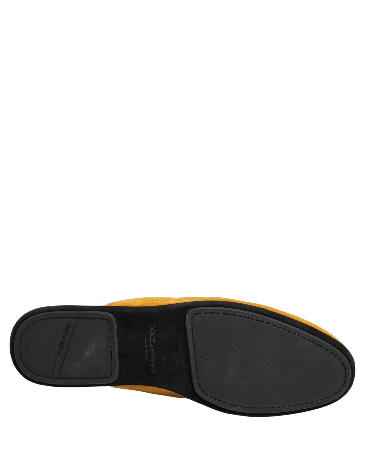 New Dolce & Gabbana Yellow Suede Slides Flat Slipper Men Shoes
