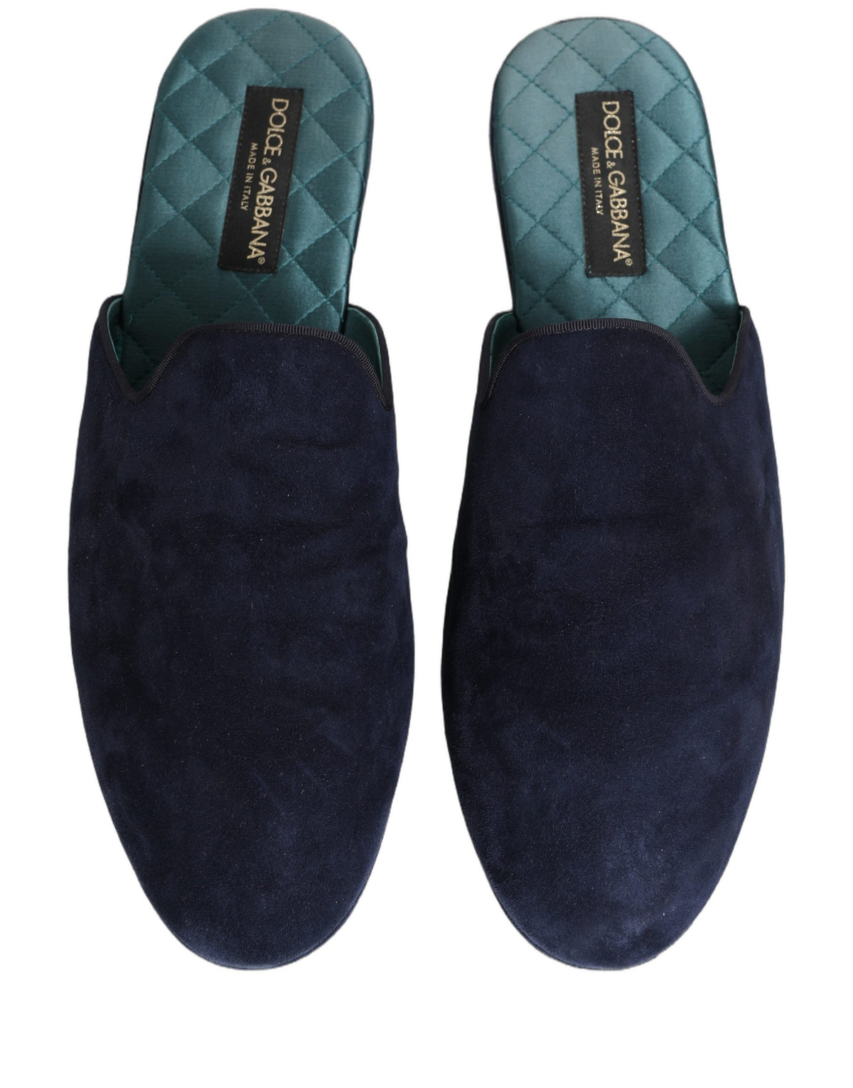 New Dolce & Gabbana Blue Suede Slides Flat Slipper Men Shoes