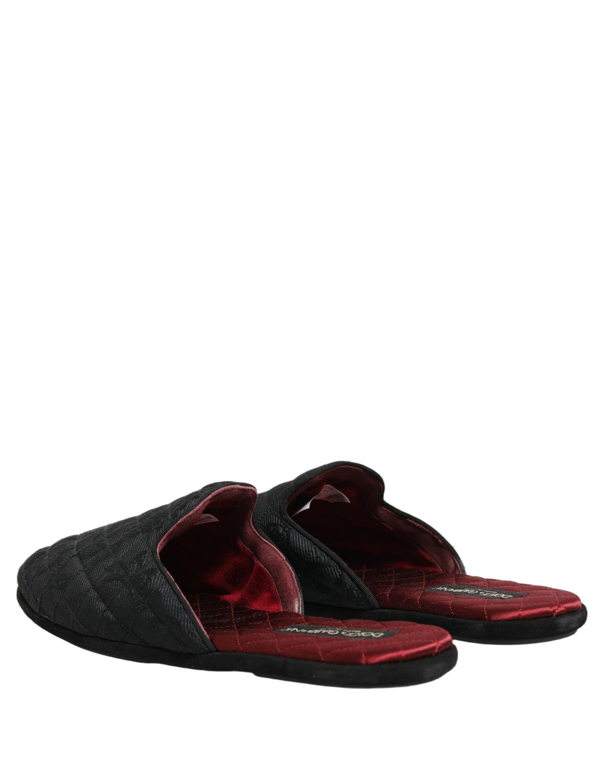 New Dolce & Gabbana Black Floral Brocade Slides Slippers Shoes