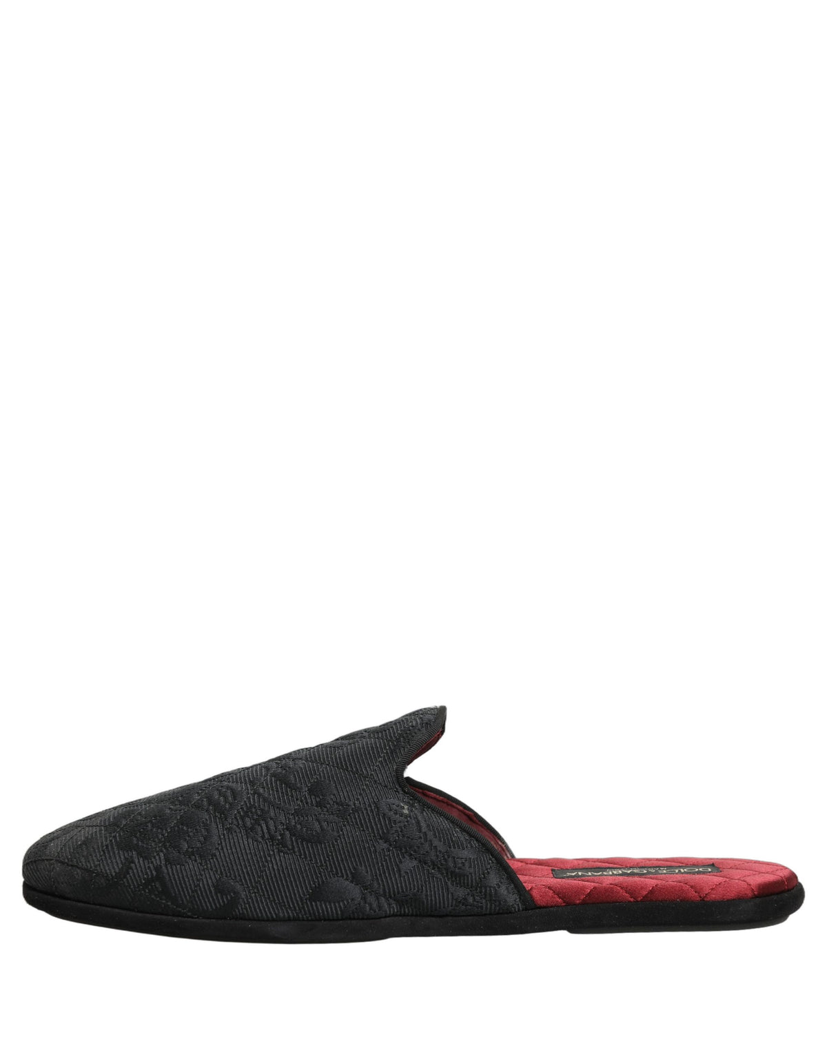 New Dolce & Gabbana Black Floral Brocade Slides Slippers Shoes