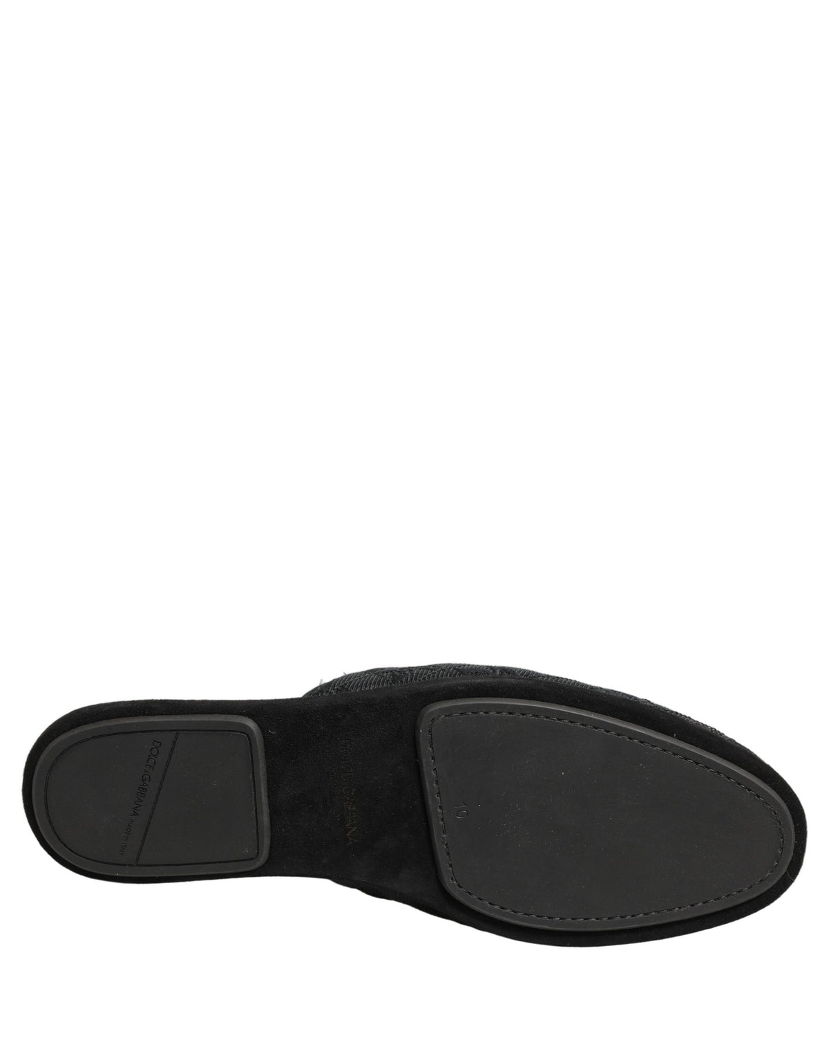 New Dolce & Gabbana Black Floral Brocade Slides Slippers Shoes