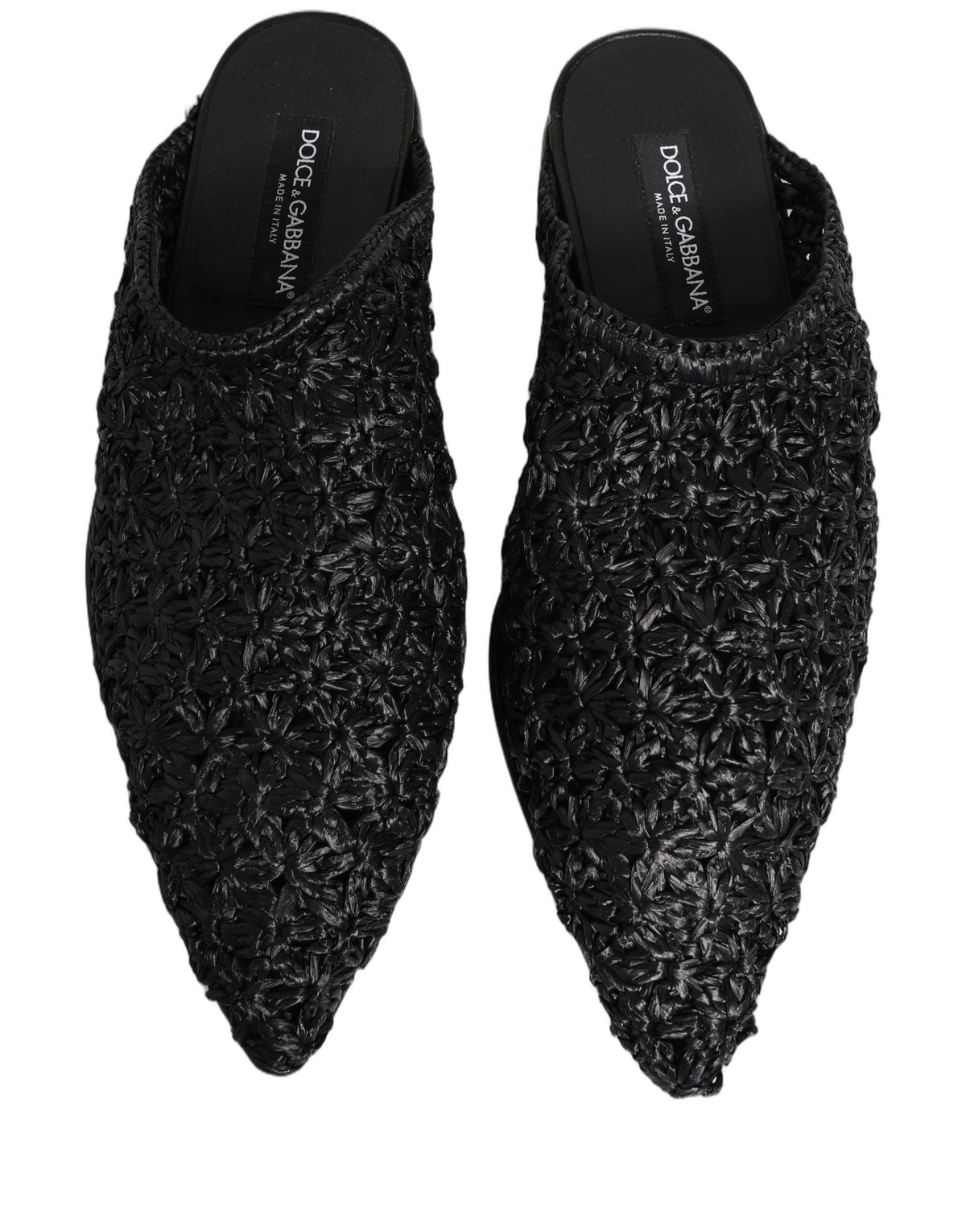 New Dolce & Gabbana Black Mules Slides Slippers Men Flats Shoes
