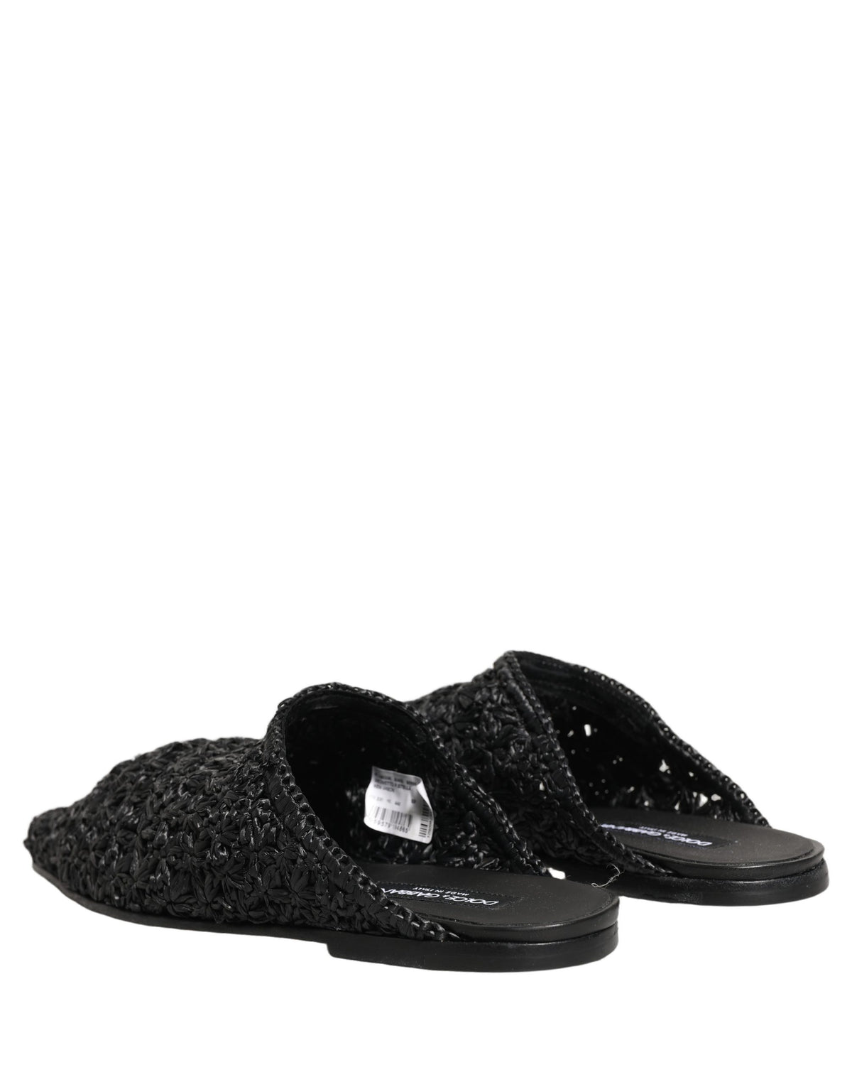 New Dolce & Gabbana Black Mules Slides Slippers Men Flats Shoes