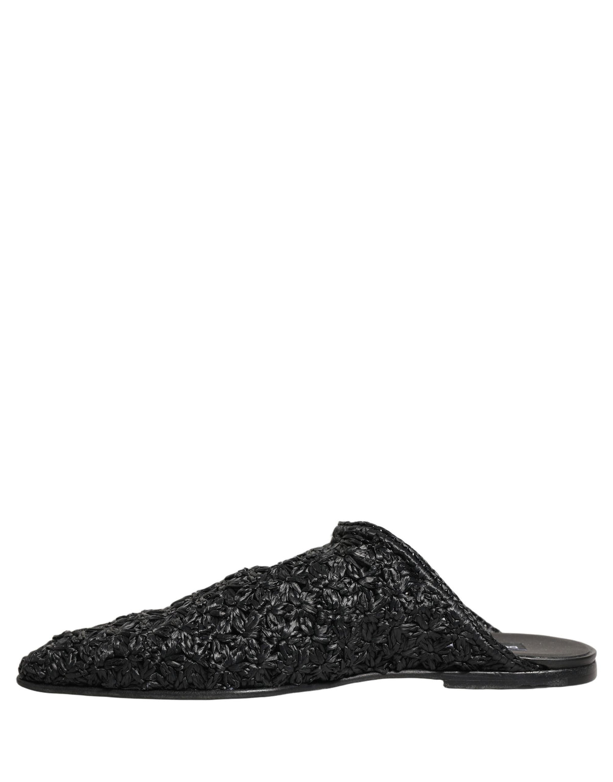 New Dolce & Gabbana Black Mules Slides Slippers Men Flats Shoes
