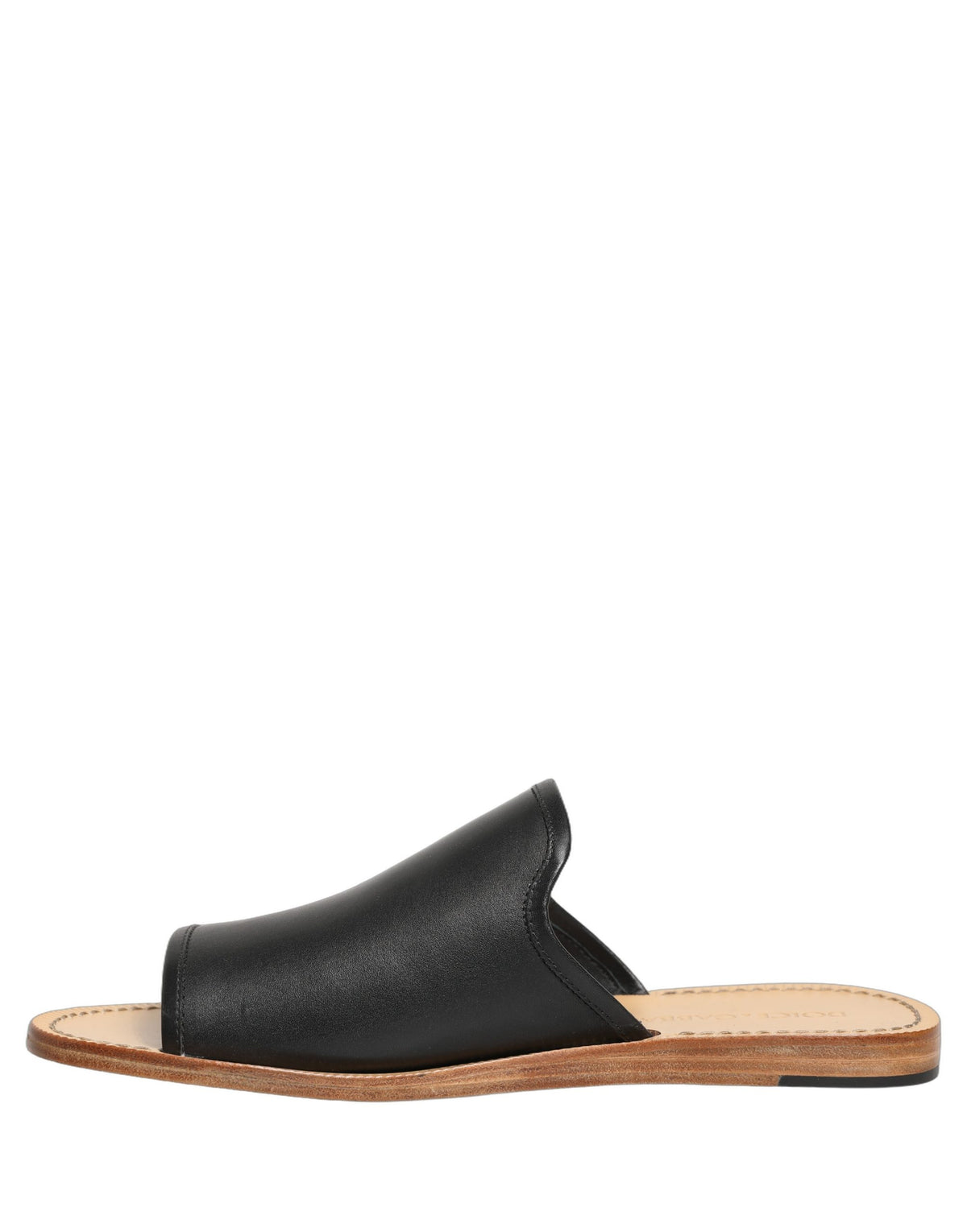 New Dolce & Gabbana Brown Leather Slides Sandals Flats Men Shoes