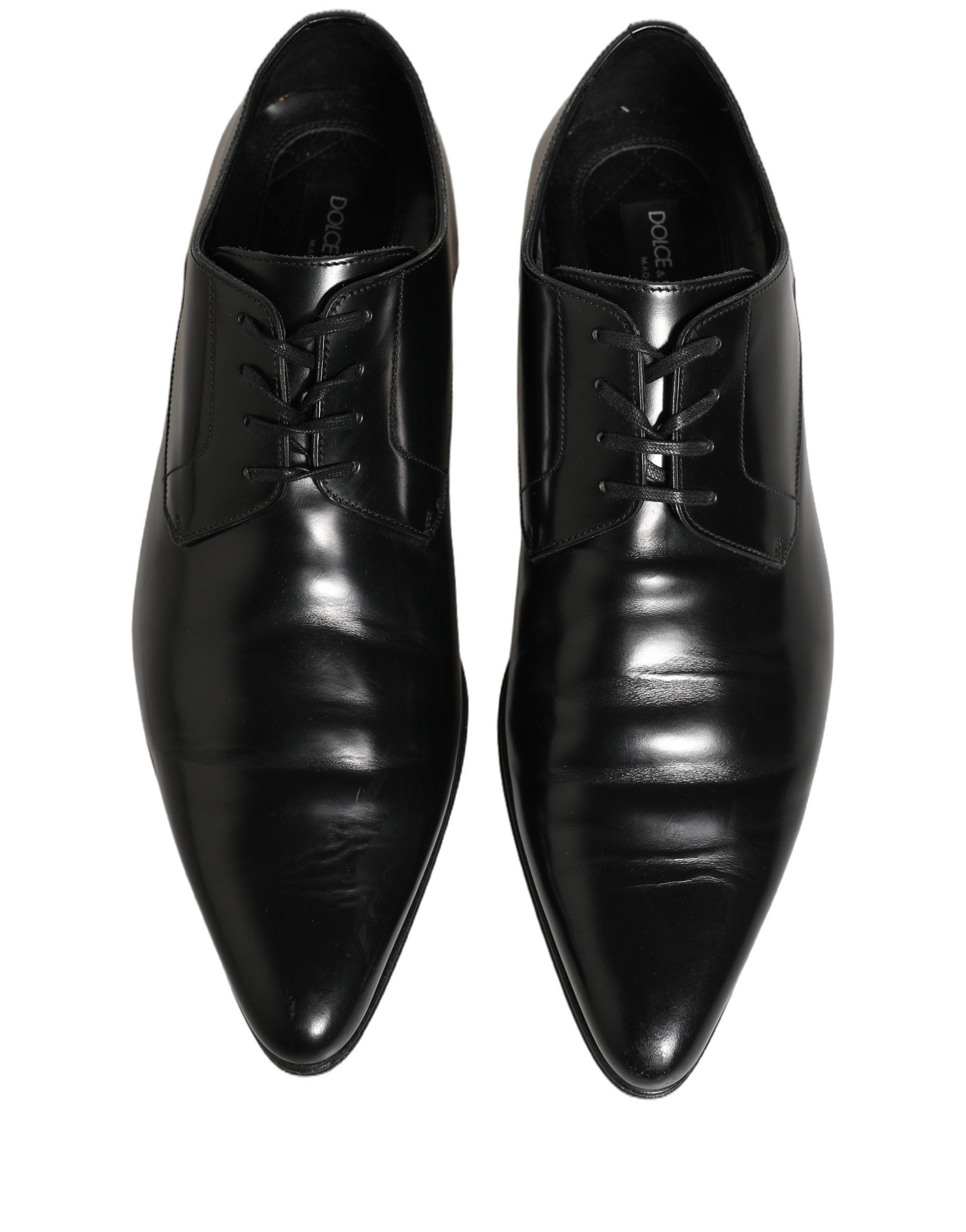 Dolce & Gabbana Black Leather Derby Dress Men Formal Shoes