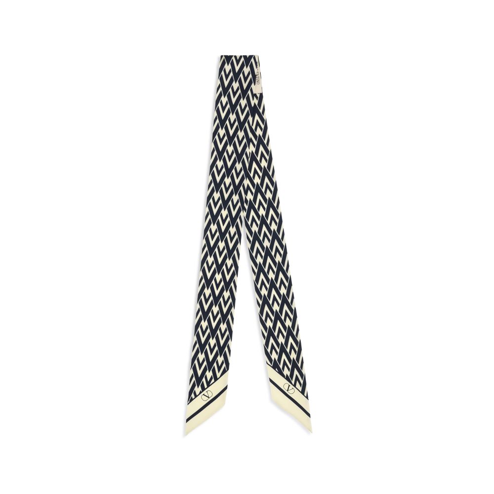 New Valentino Garavani Blue Silk Scarf