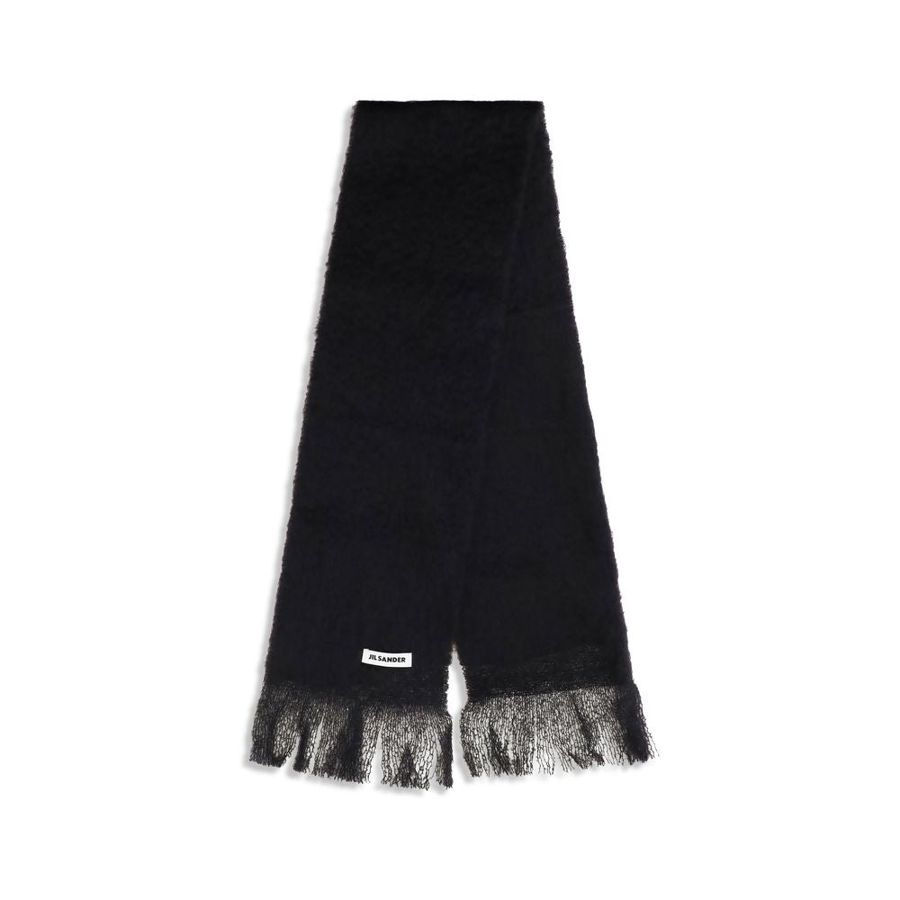 Jil Sander Black Wool Scarf