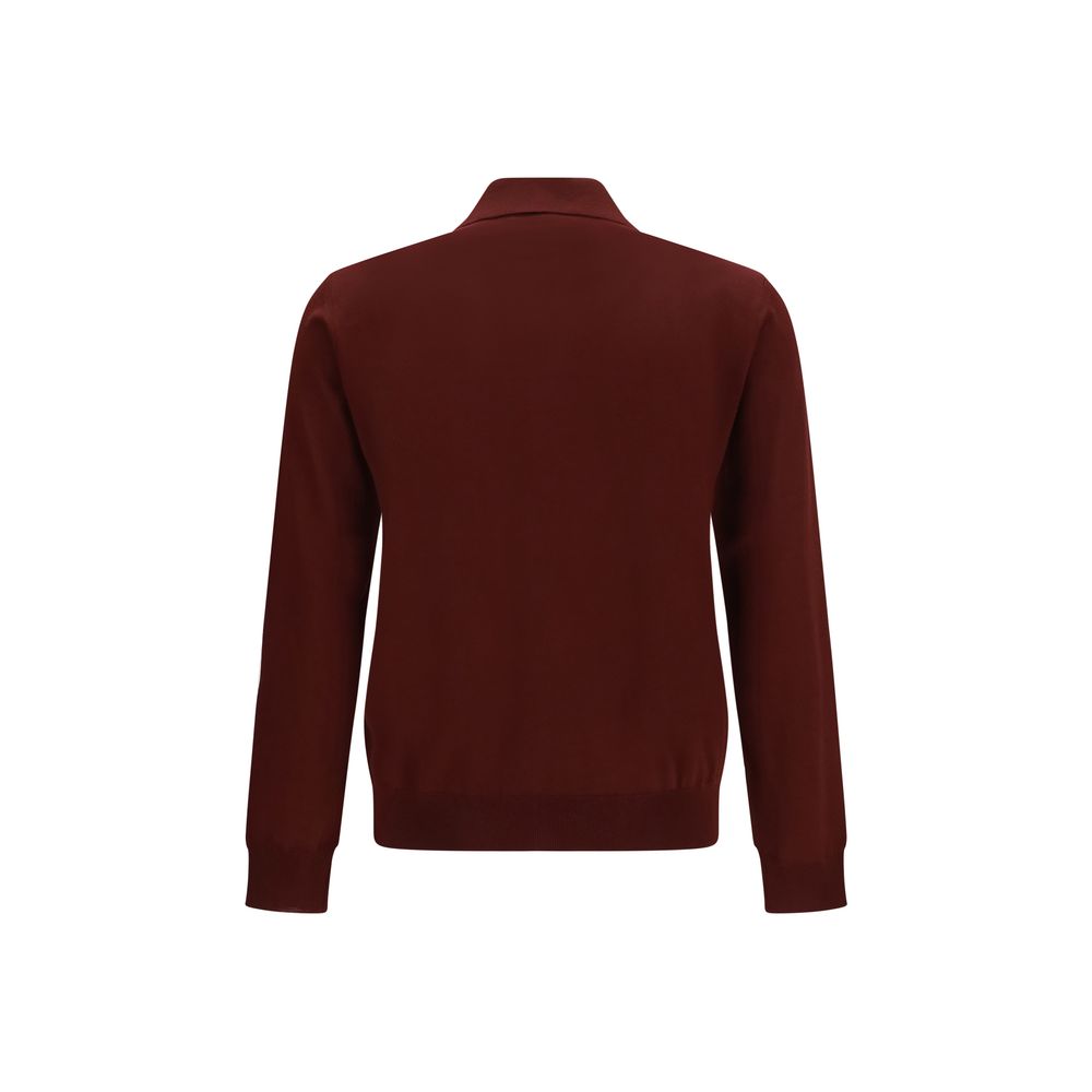 Valentino Garavani Bordeaux Wool Polo Shirt