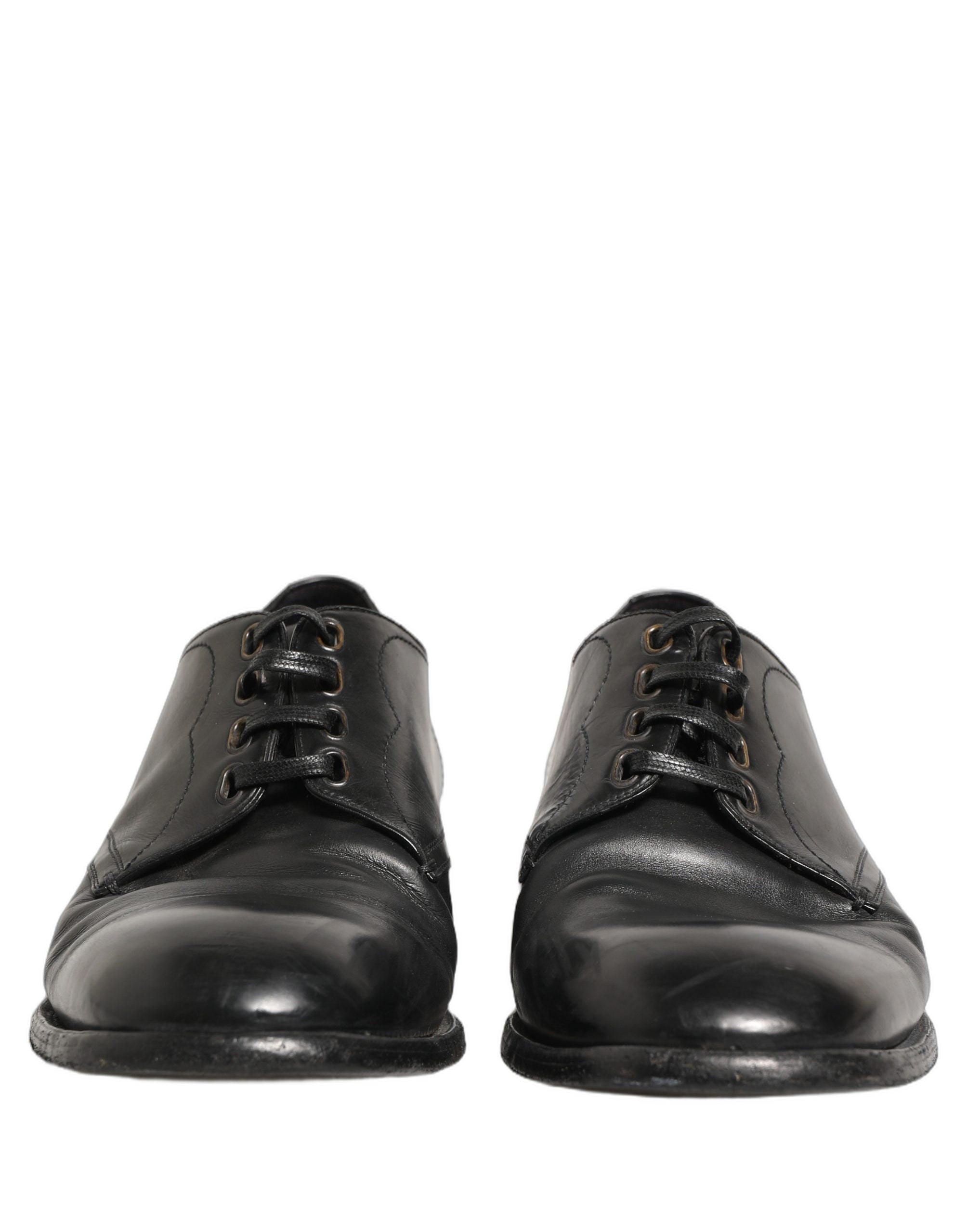 Dolce & Gabbana Black Leather Derby Dress Men Formal Shoes