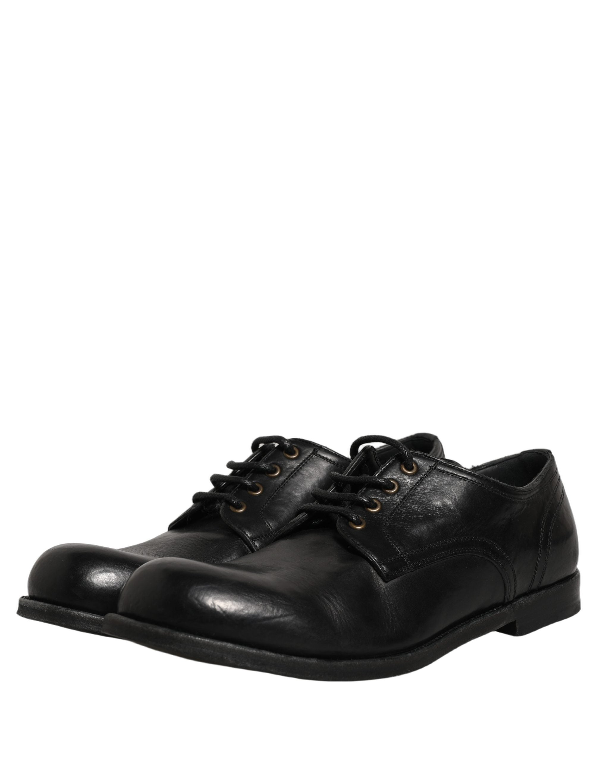 Pre-Owned Dolce & Gabbana Black Leather Men Derby Dress Formal Shoes