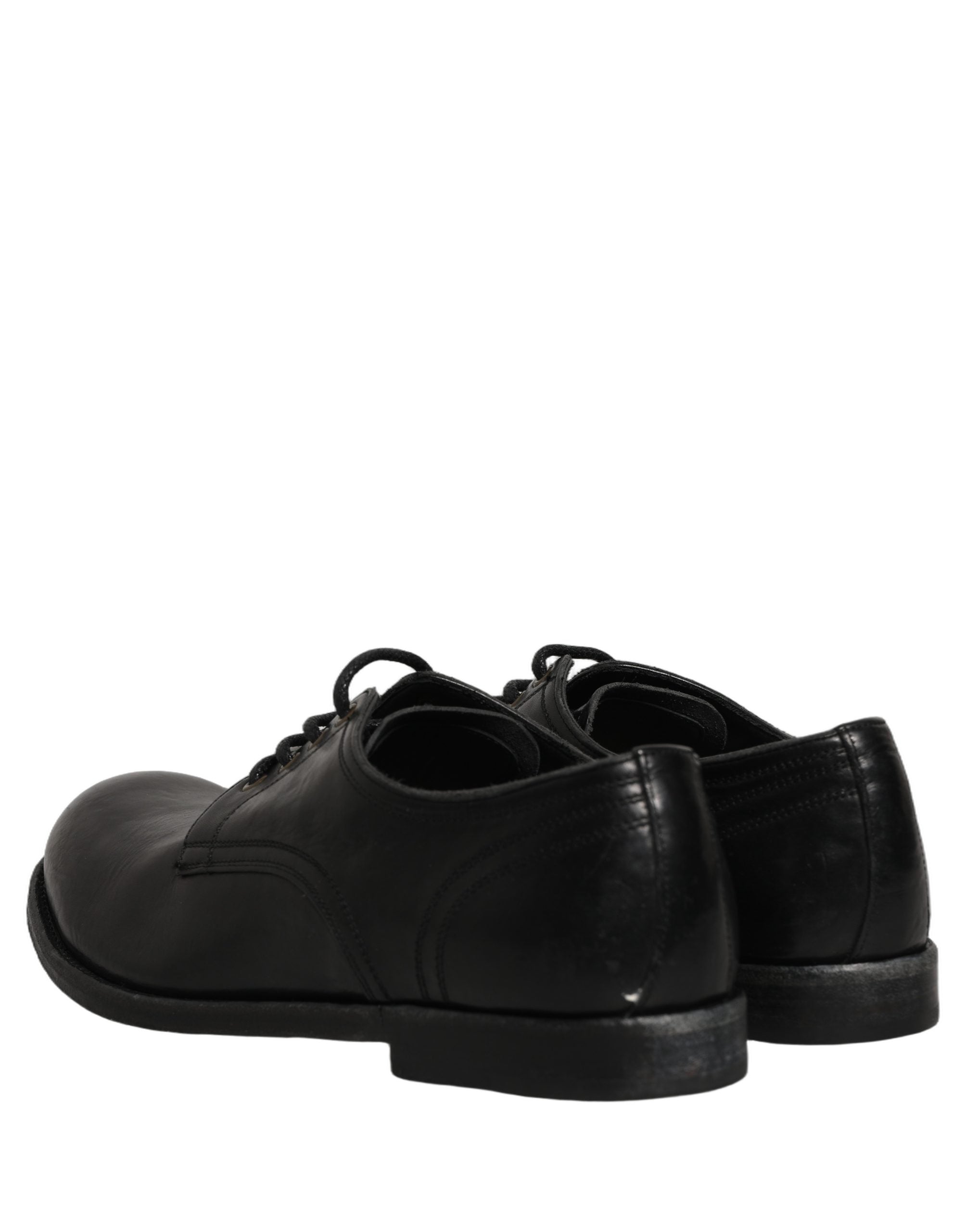 Pre-Owned Dolce & Gabbana Black Leather Men Derby Dress Formal Shoes