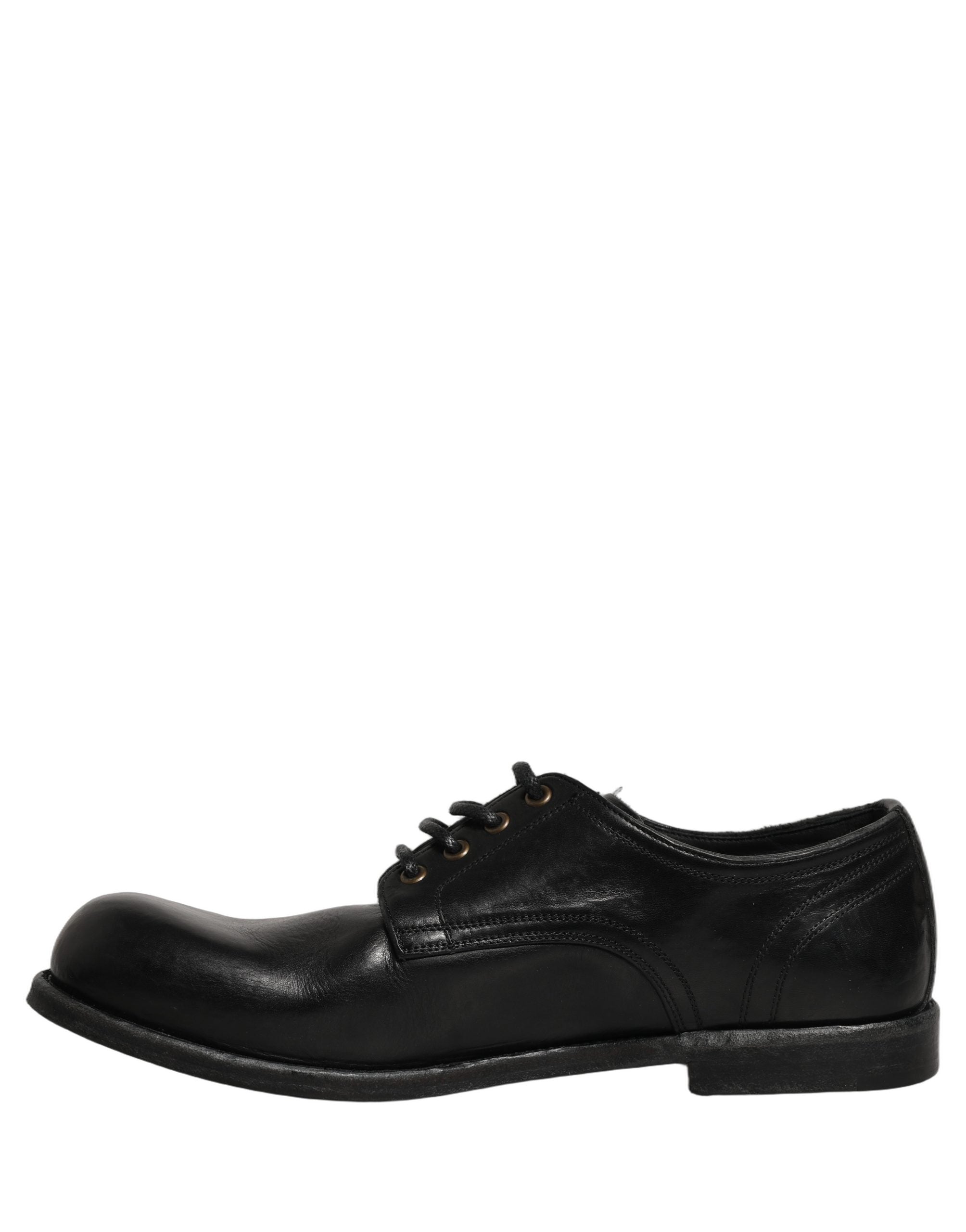 Pre-Owned Dolce & Gabbana Black Leather Men Derby Dress Formal Shoes