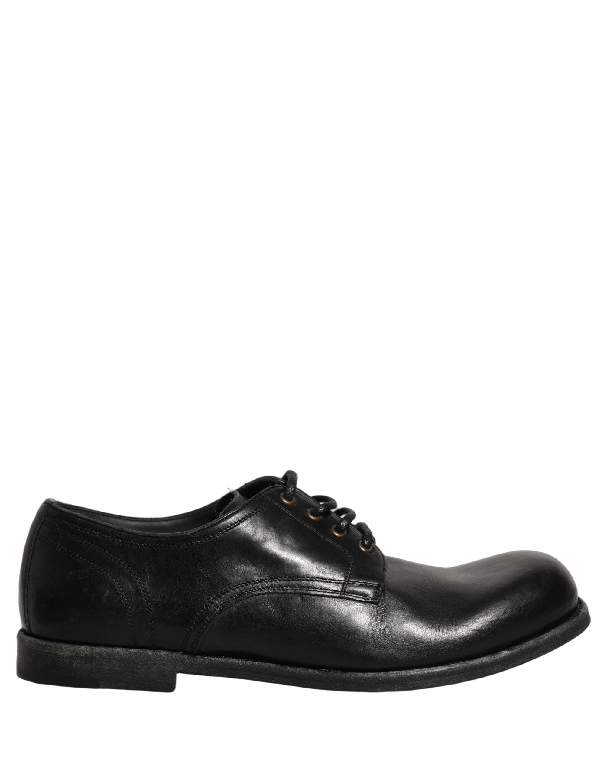 Pre-Owned Dolce & Gabbana Black Leather Men Derby Dress Formal Shoes