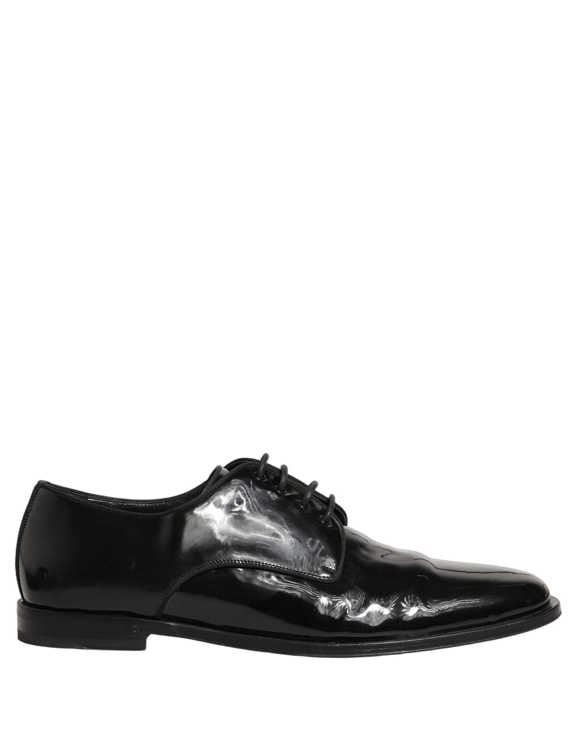 Dolce & Gabbana Black Leather Men Derby Dress Formal Shoes