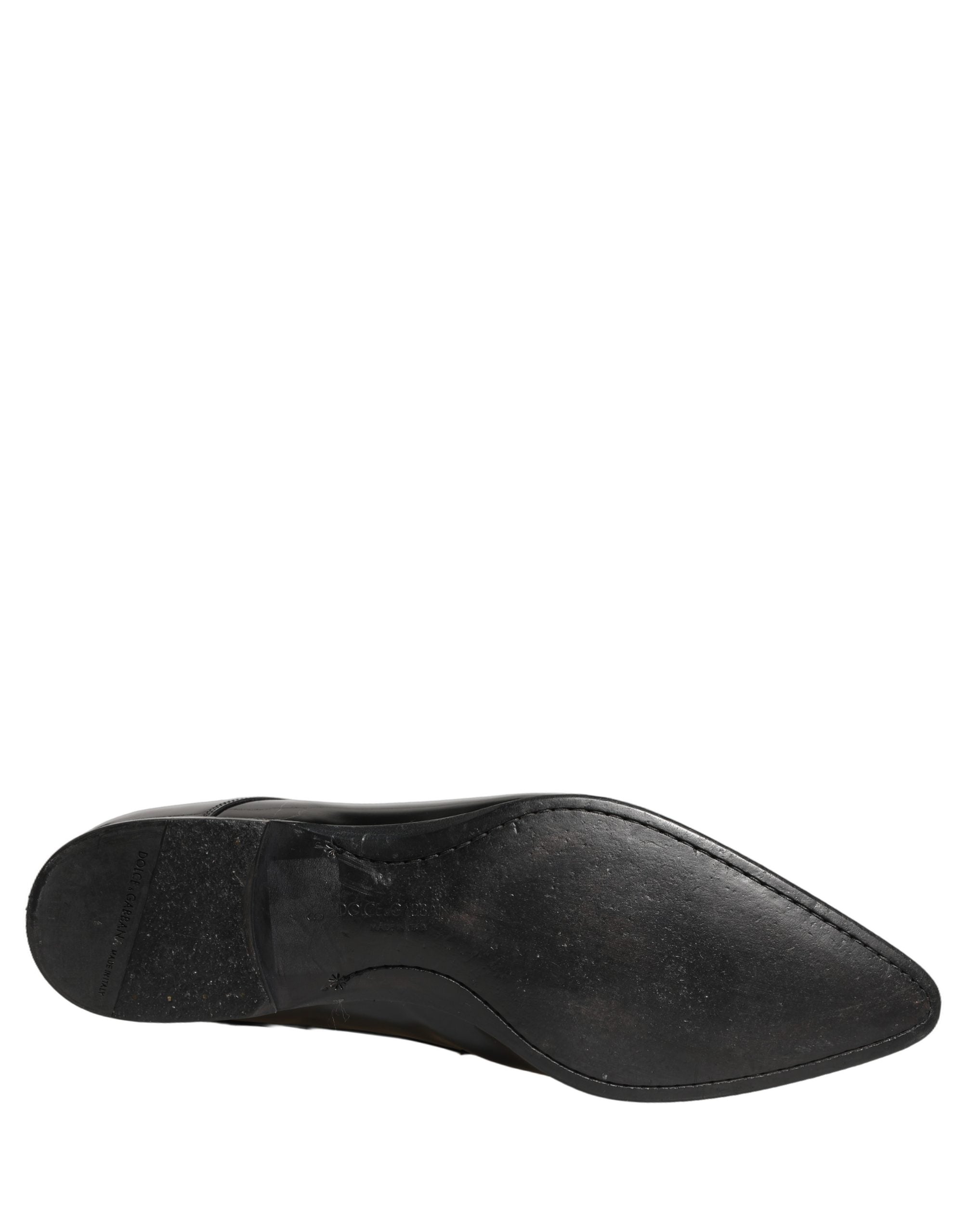 Dolce & Gabbana Black Leather Derby Dress Men Formal Shoes