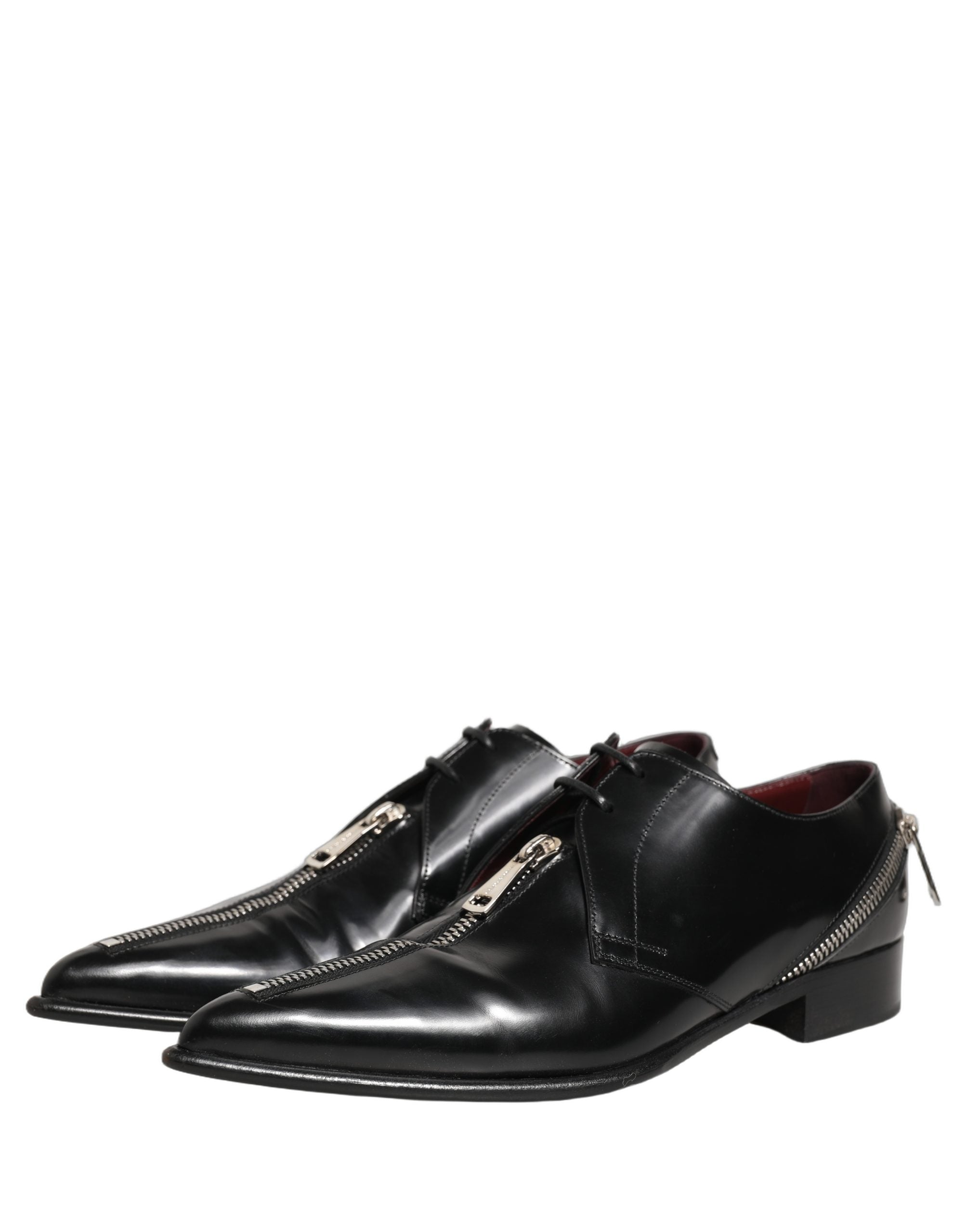 Dolce & Gabbana Black Leather Men Derby Dress Formal Shoes