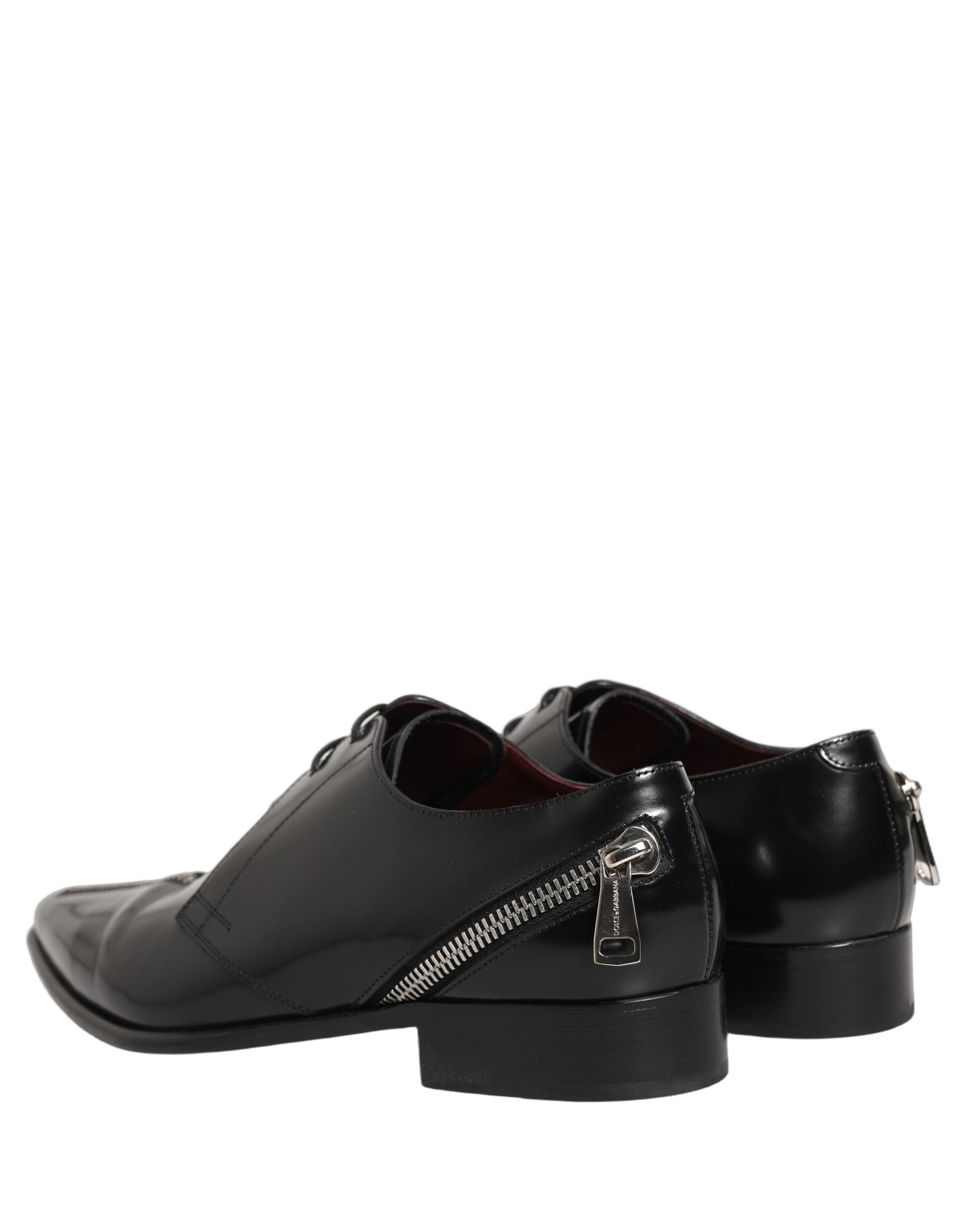 Dolce & Gabbana Black Leather Men Derby Dress Formal Shoes