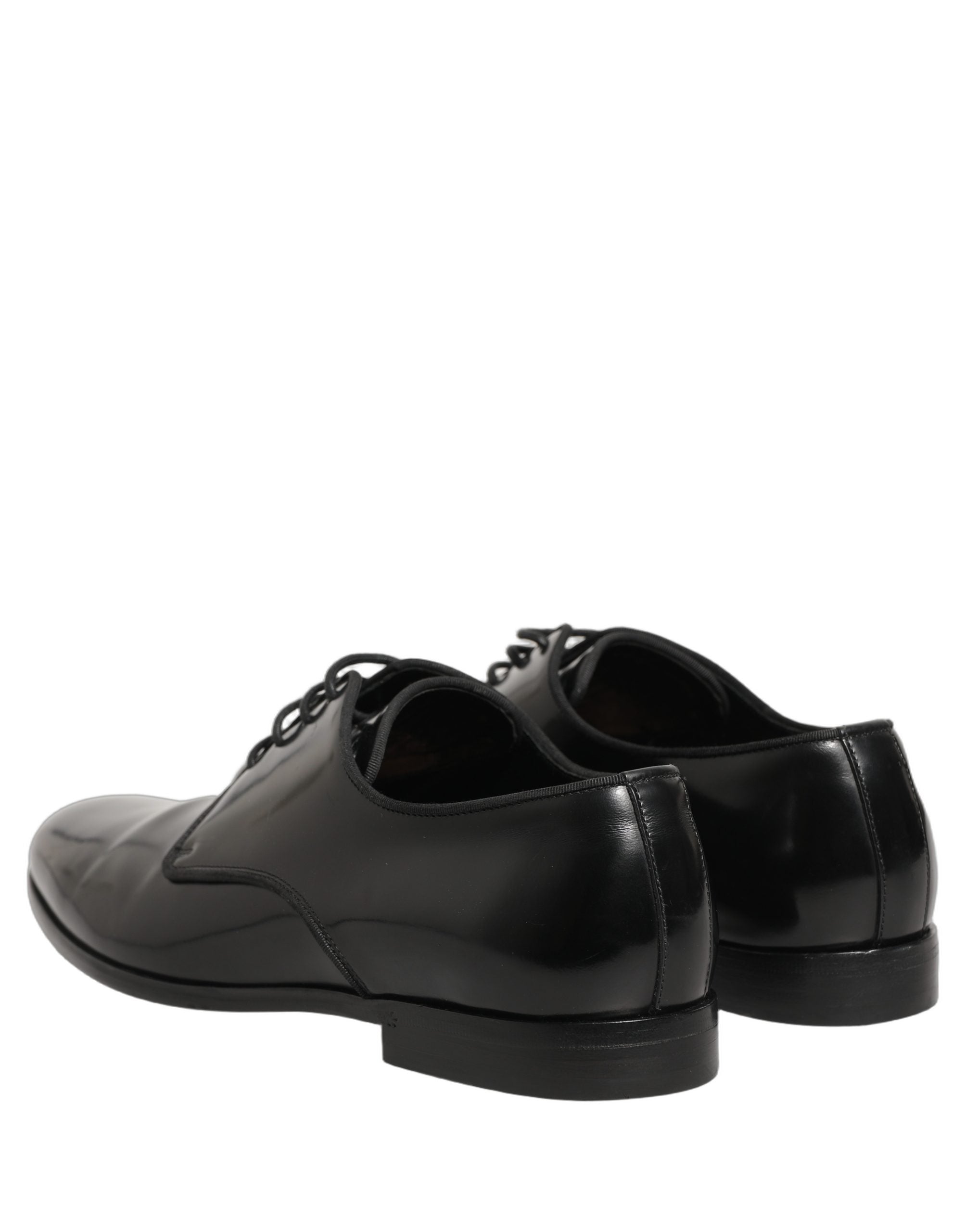 Dolce & Gabbana Black Leather Men Derby Dress Formal Shoes