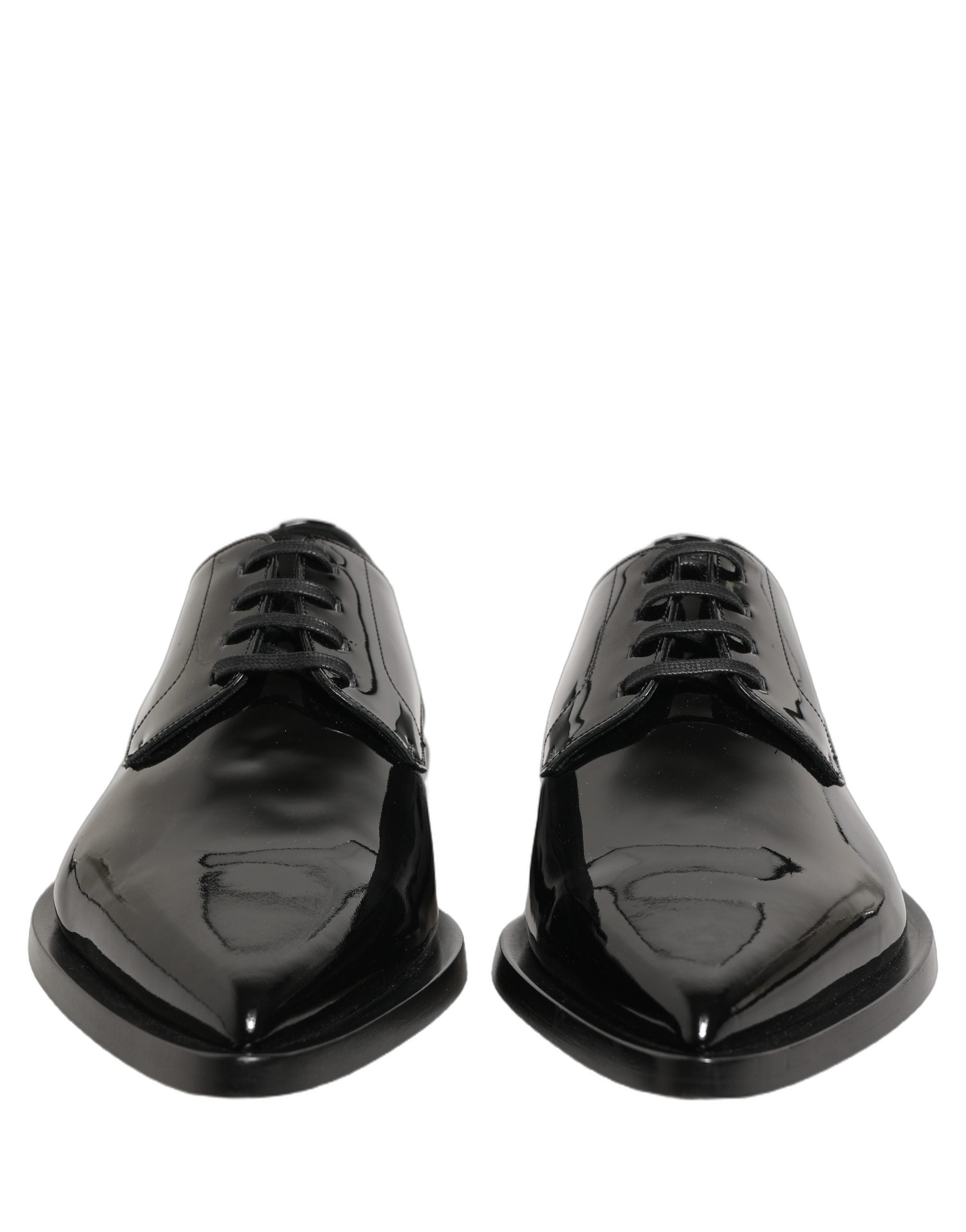 Dolce & Gabbana Black Leather Men Derby Dress Formal Shoes