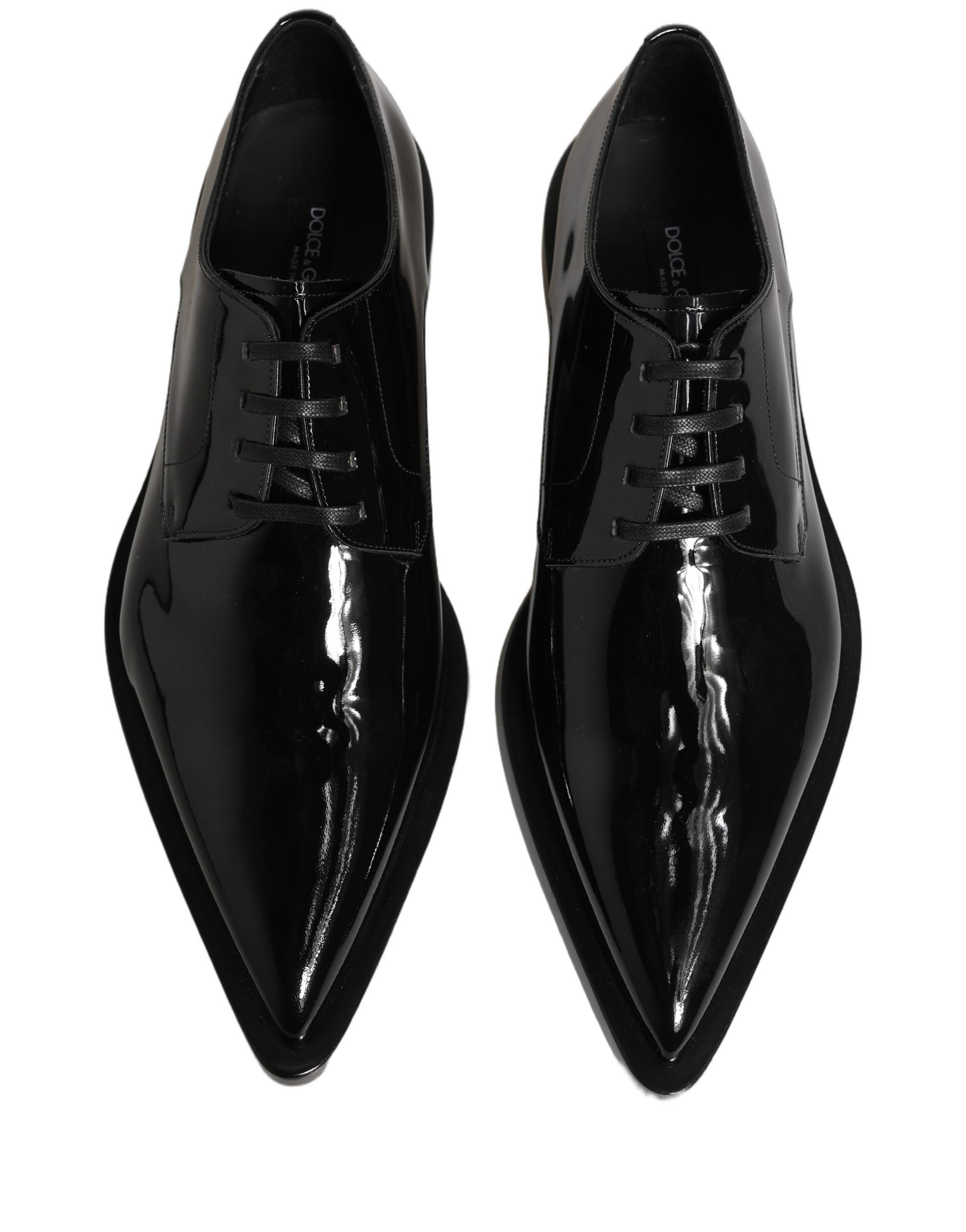 Dolce & Gabbana Black Leather Men Derby Dress Formal Shoes
