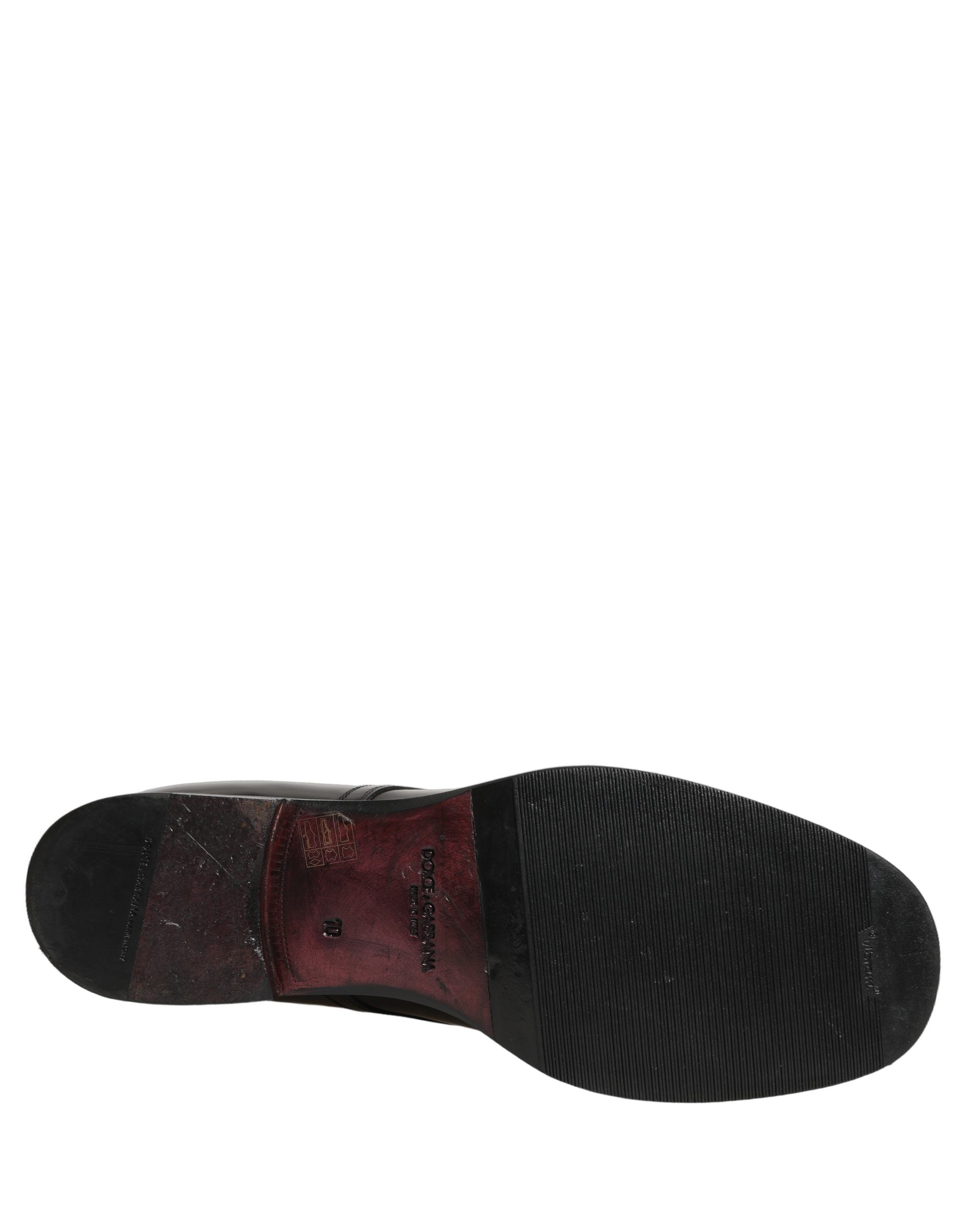 Dolce & Gabbana Black Leather Derby Dress Men Formal Shoes