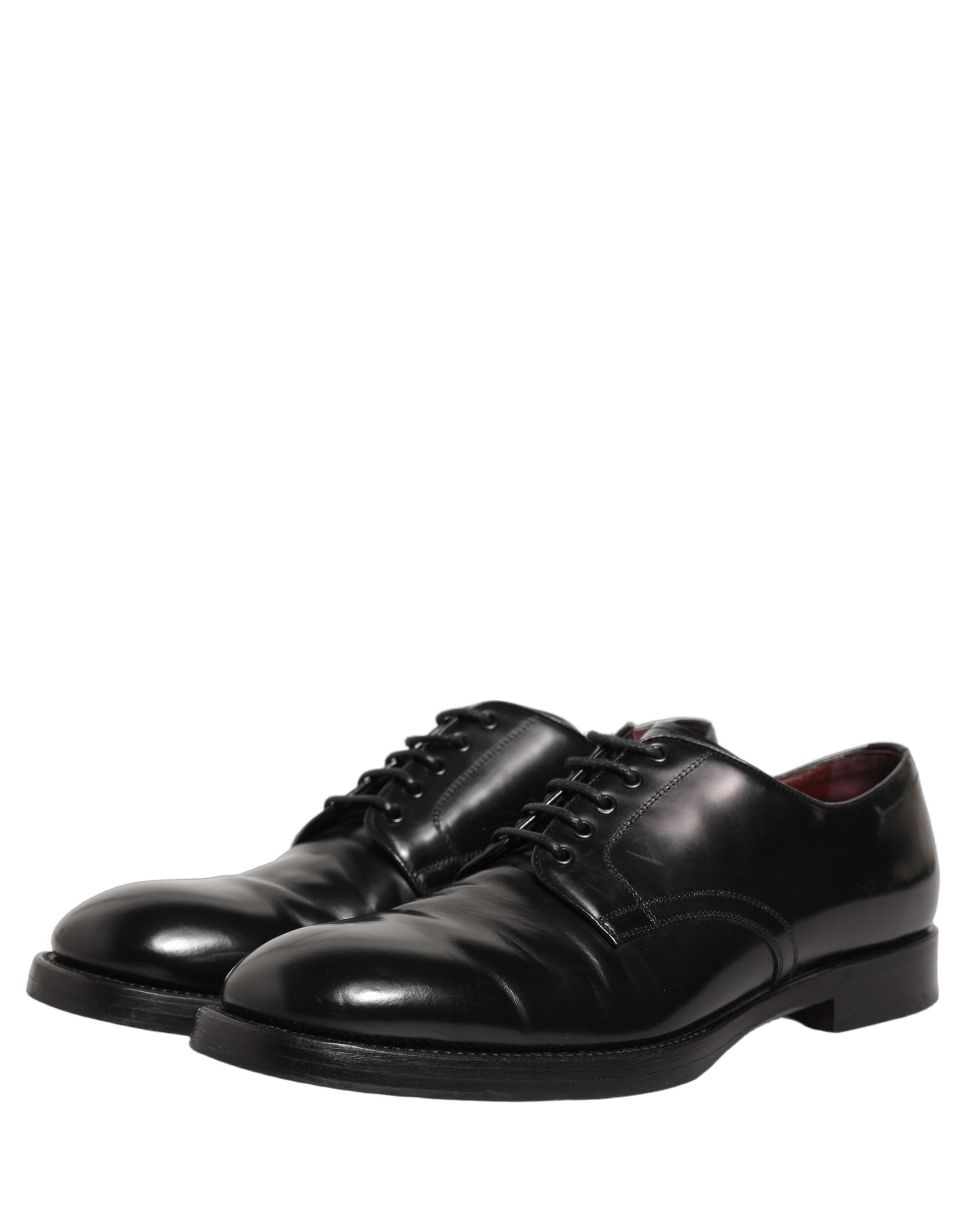 Dolce & Gabbana Black Leather Derby Dress Men Formal Shoes