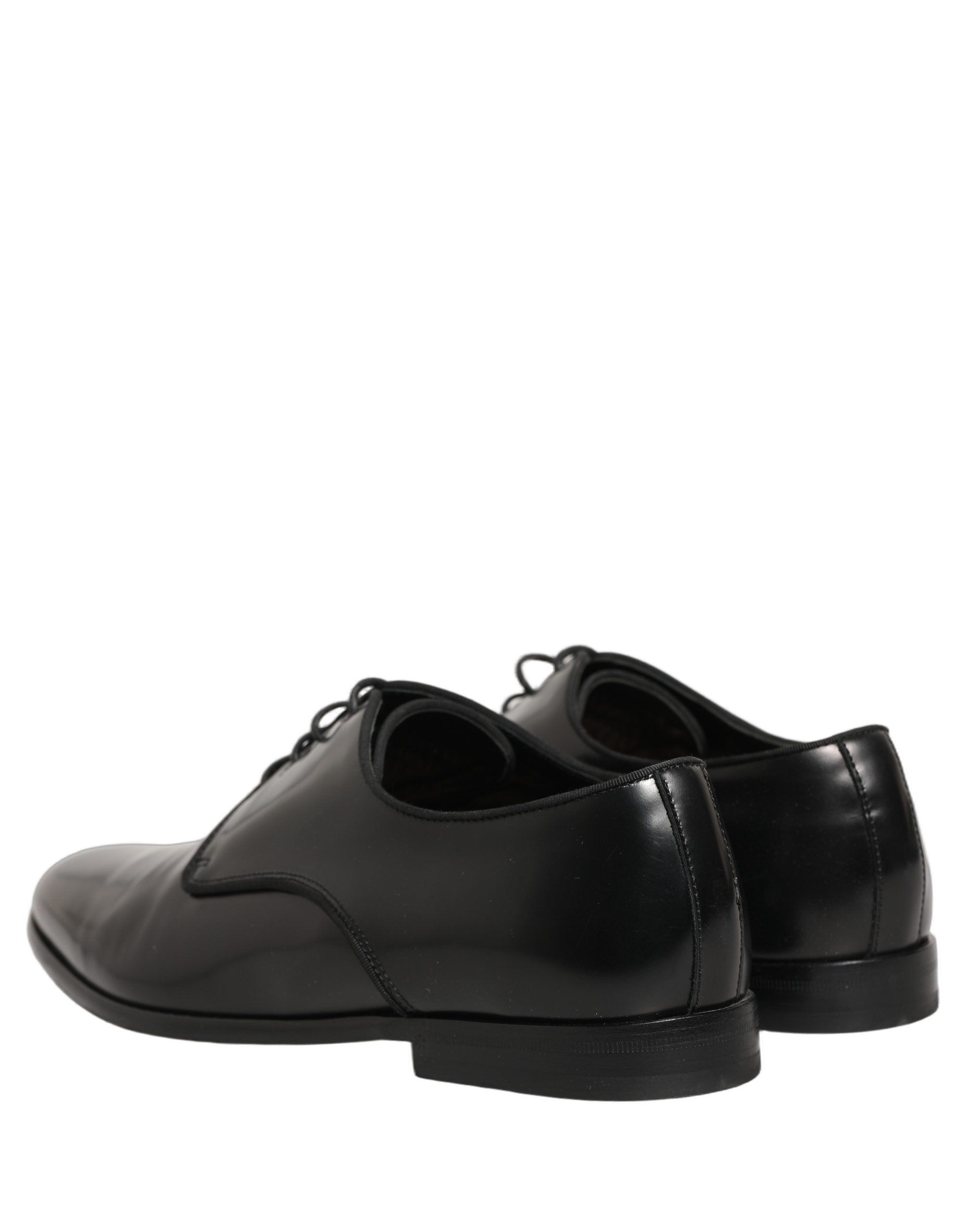 Dolce & Gabbana Black Leather Men Derby Dress Formal Shoes